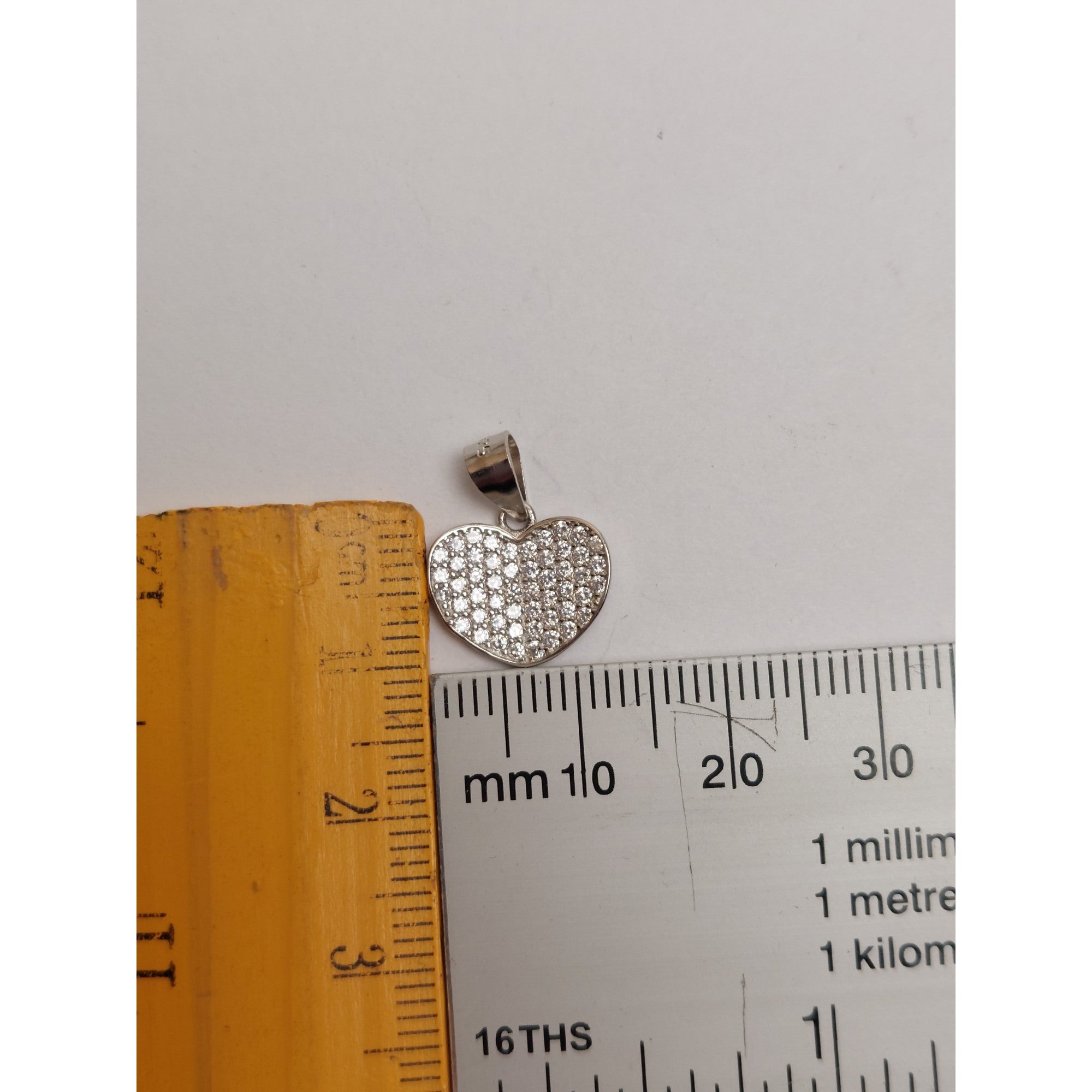 Pandantiv, Argint 925, Model Inima Carte, 1.1 G, 1.1 x 1.3 Cm