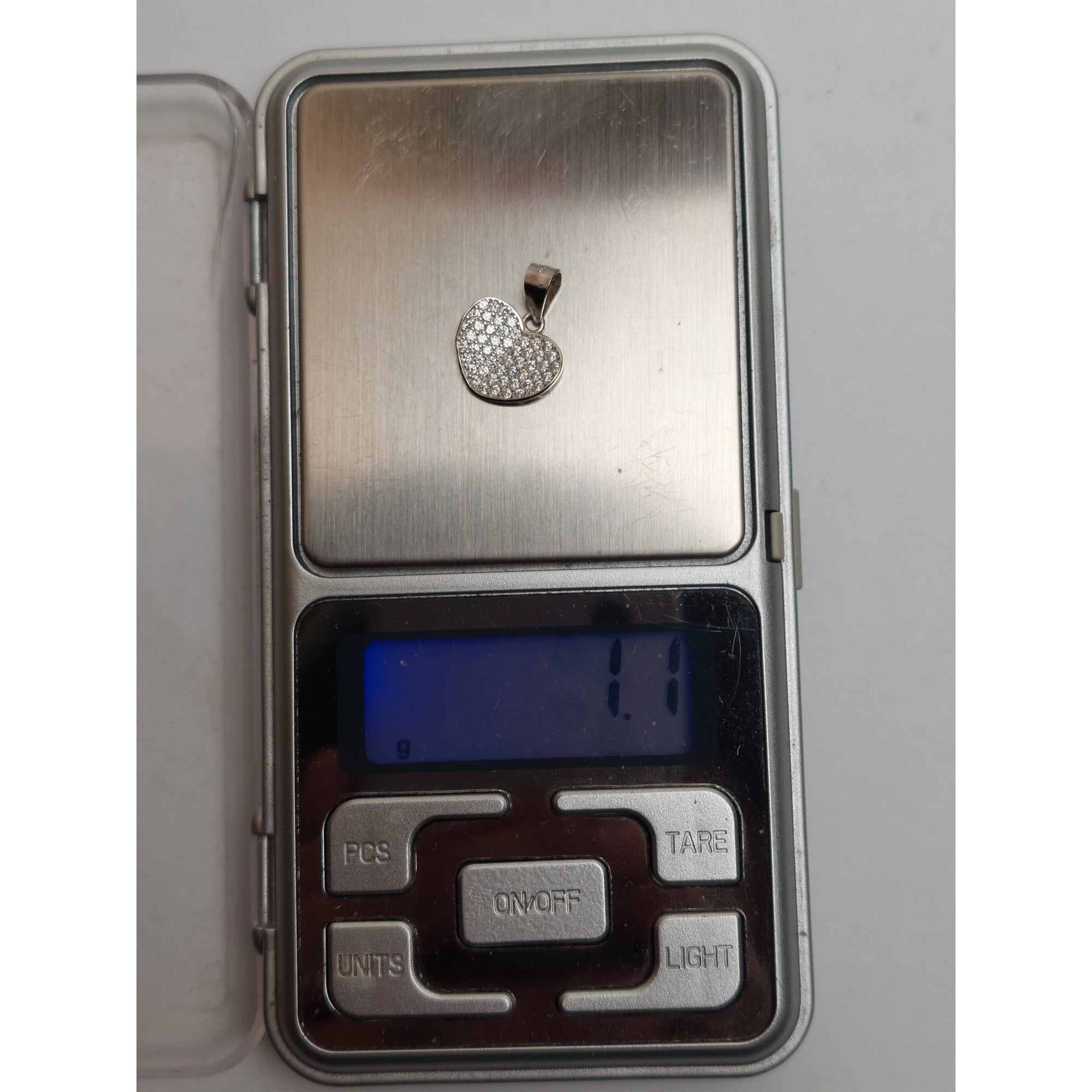 Pandantiv, Argint 925, Model Inima Carte, 1.1 G, 1.1 x 1.3 Cm