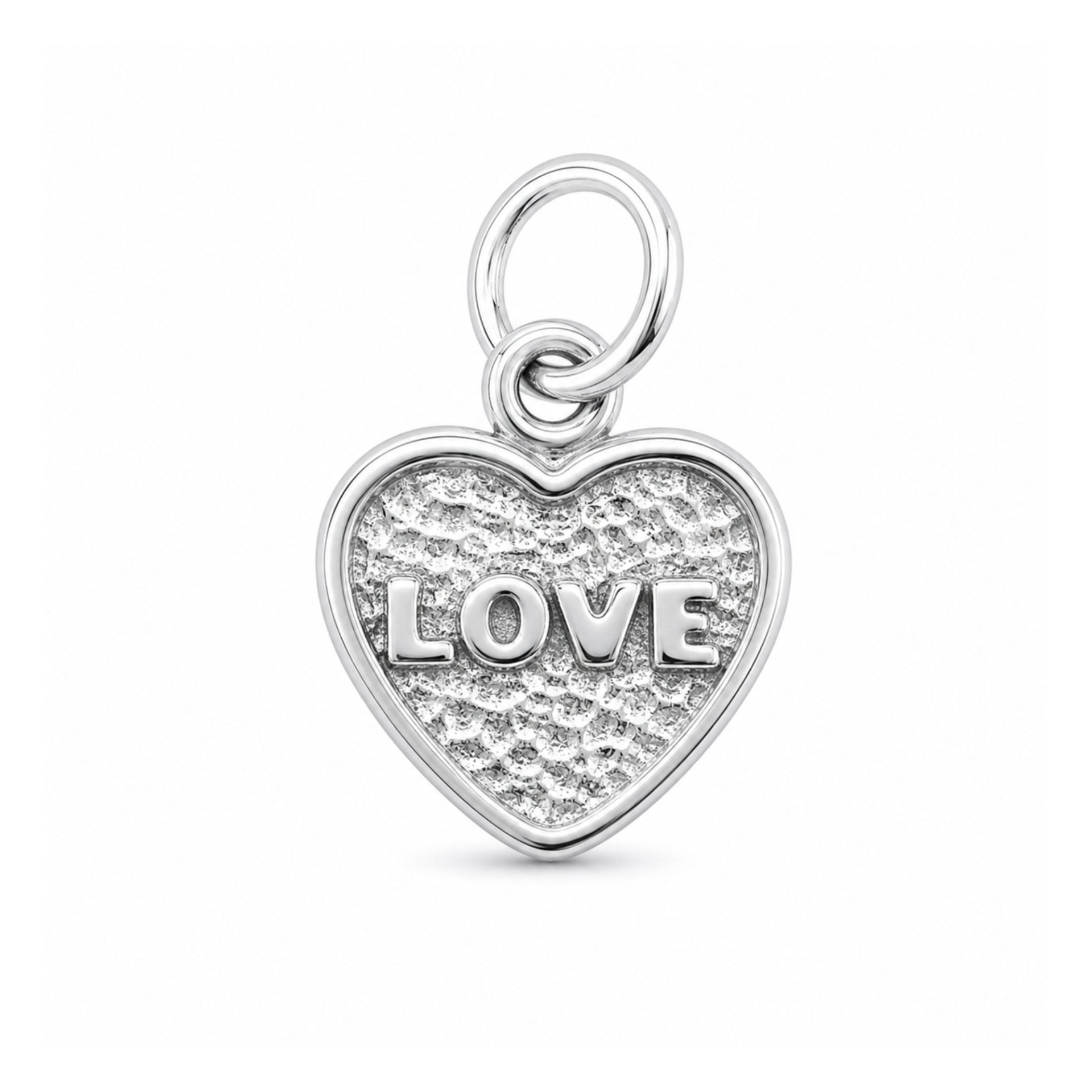 Pandantiv din Argint 925, Model Inima Love, Design Romantic, Argintiu