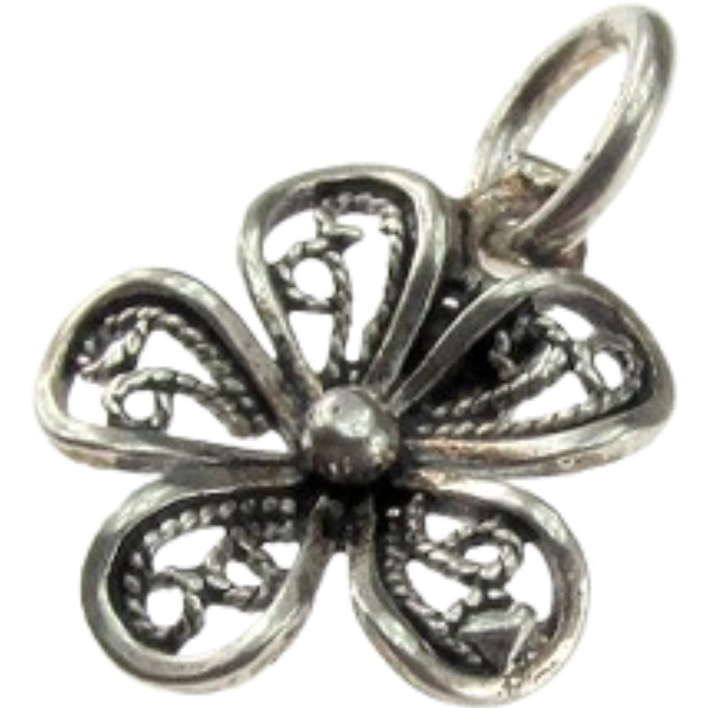 Pandantiv din Argint 925, Model Floare Filigran, 17 x 10 mm, 0.6 g