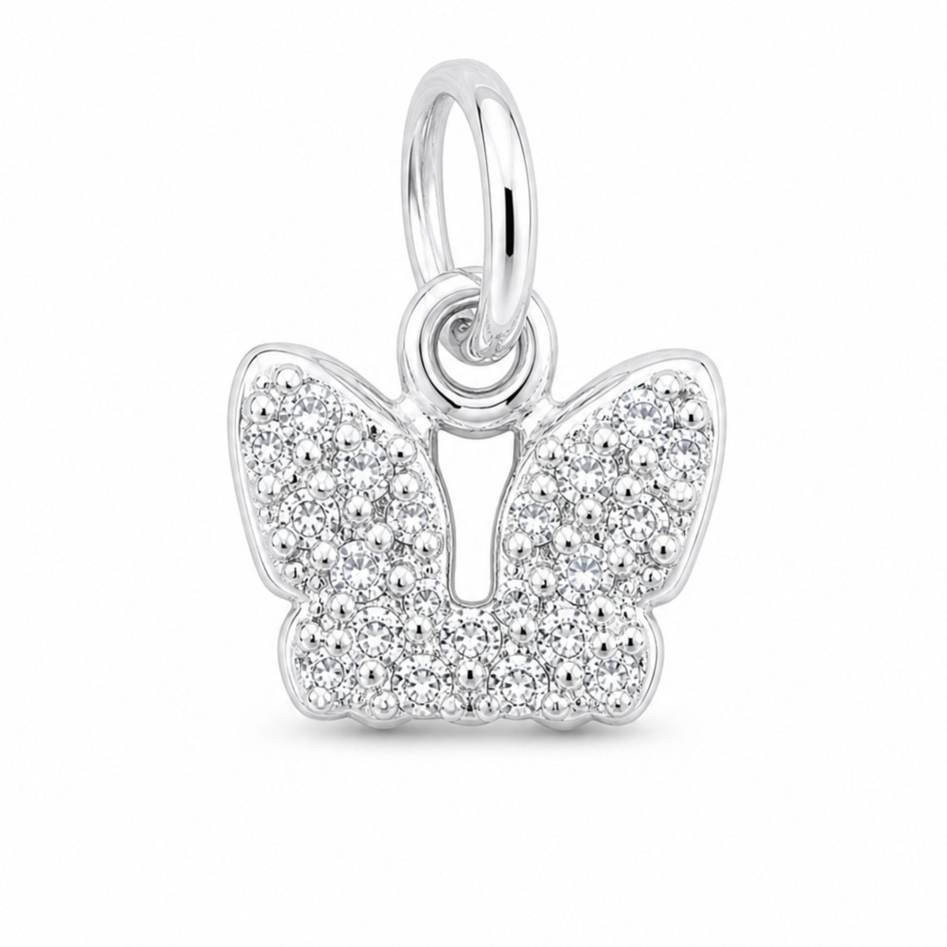 Pandantiv din Argint 925, Model Fluturas cu Zirconii, 8 x 8 mm, 0.5 g