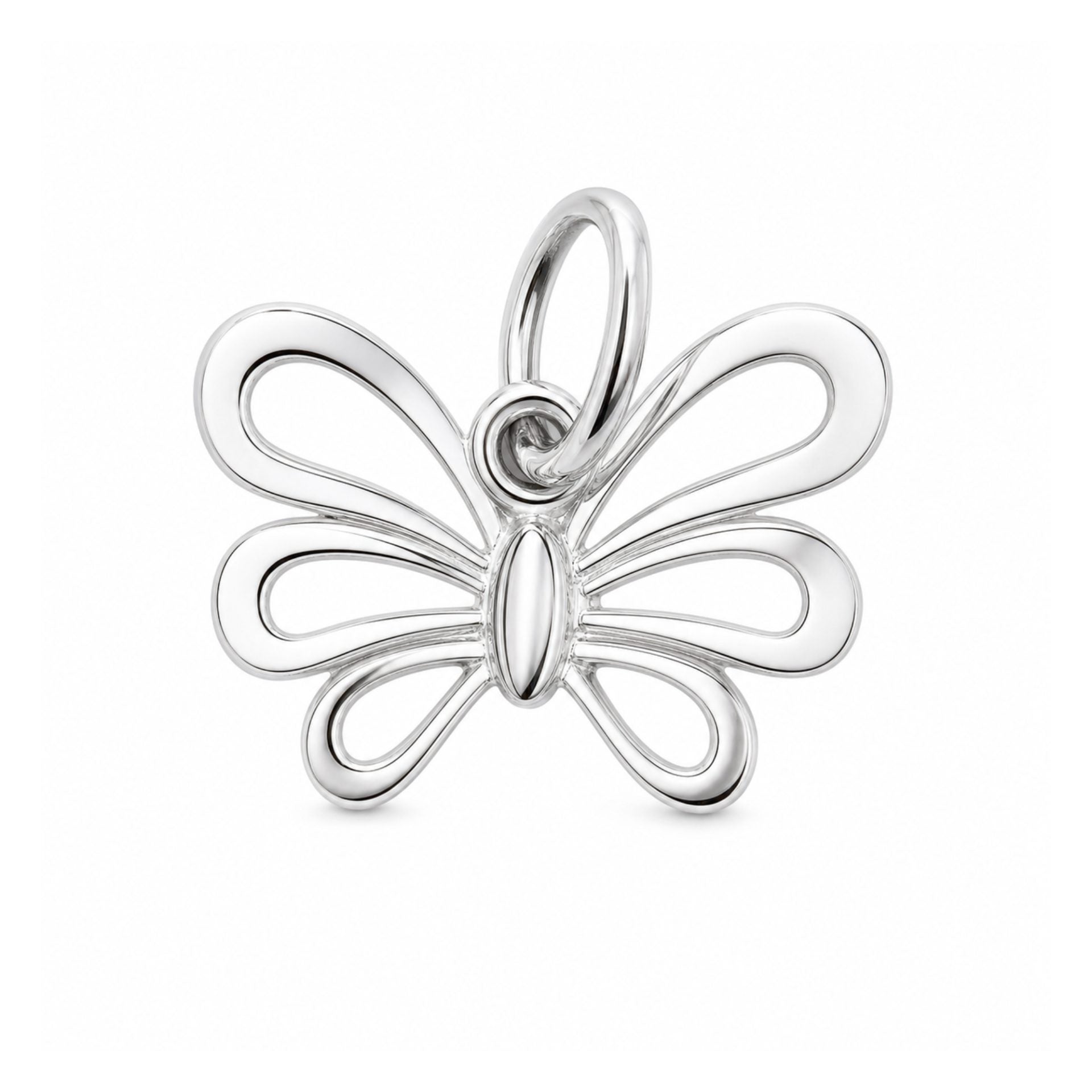 Pandantiv din Argint 925, Model Fluture, Bijuterie Decorativa cu Design Elegant, 18x18 mm, Greutate 0.8 g, Argintiu