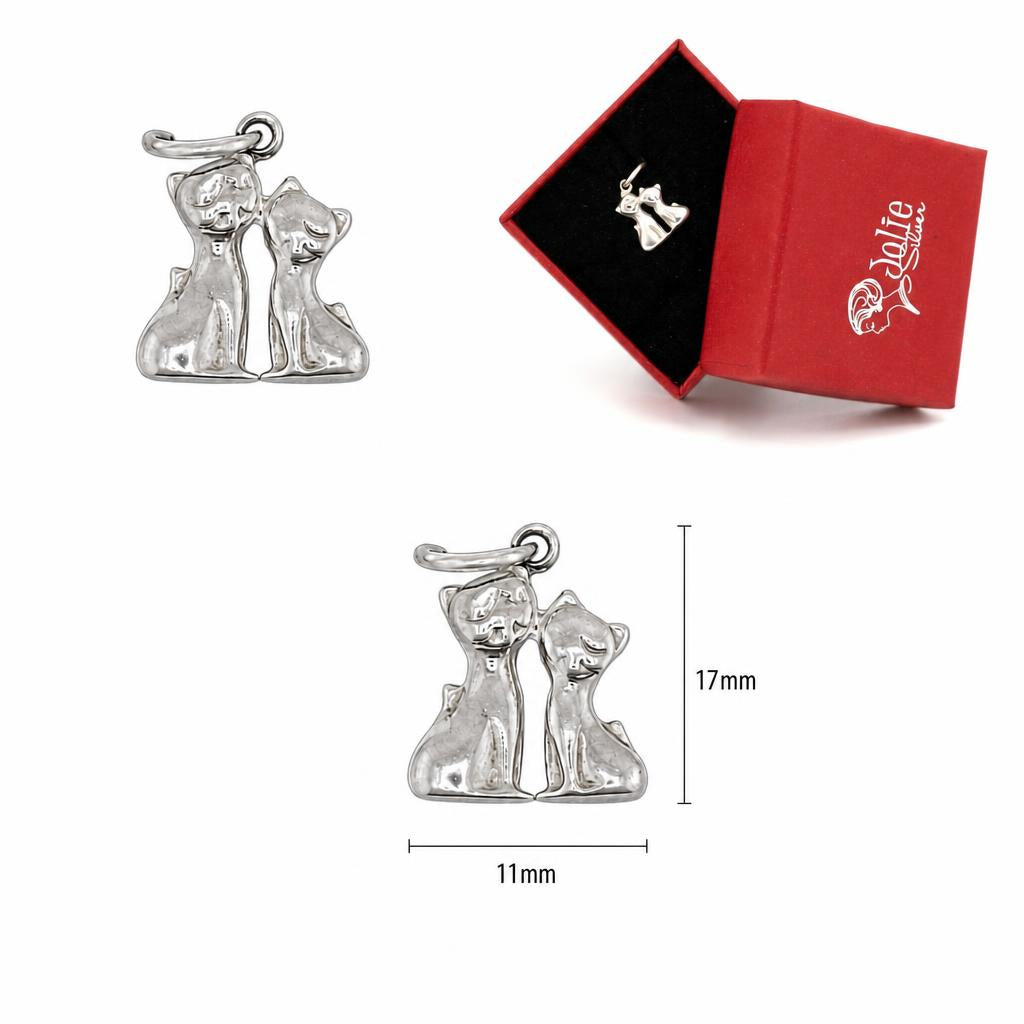 Pandantiv din Argint 925, Model Pisicute, 17 x 11 mm, 0.8 g