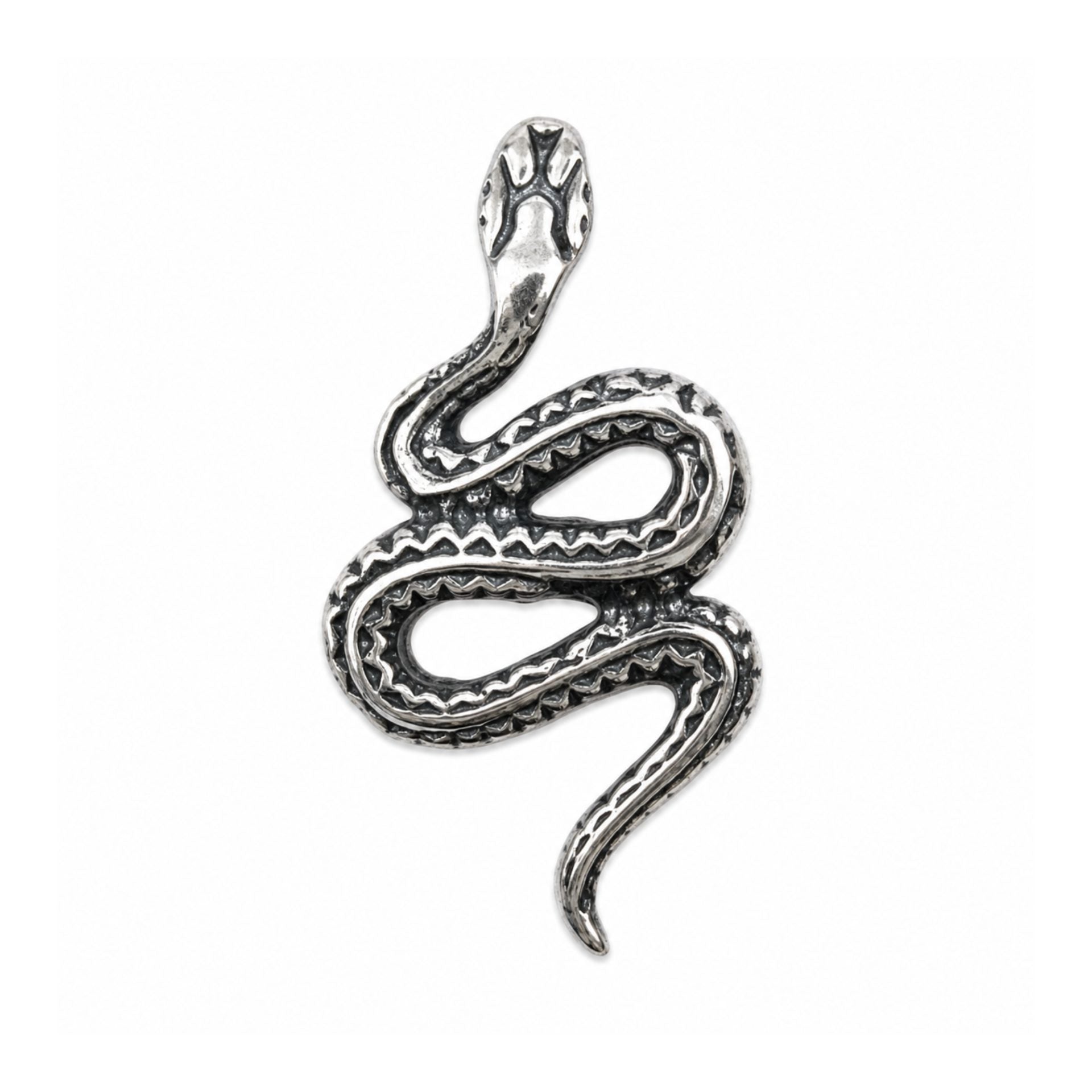Pandantiv din Argint 925, Model Sarpe, Design Conturat, 20x10 mm, Greutate 1 g, Argintiu