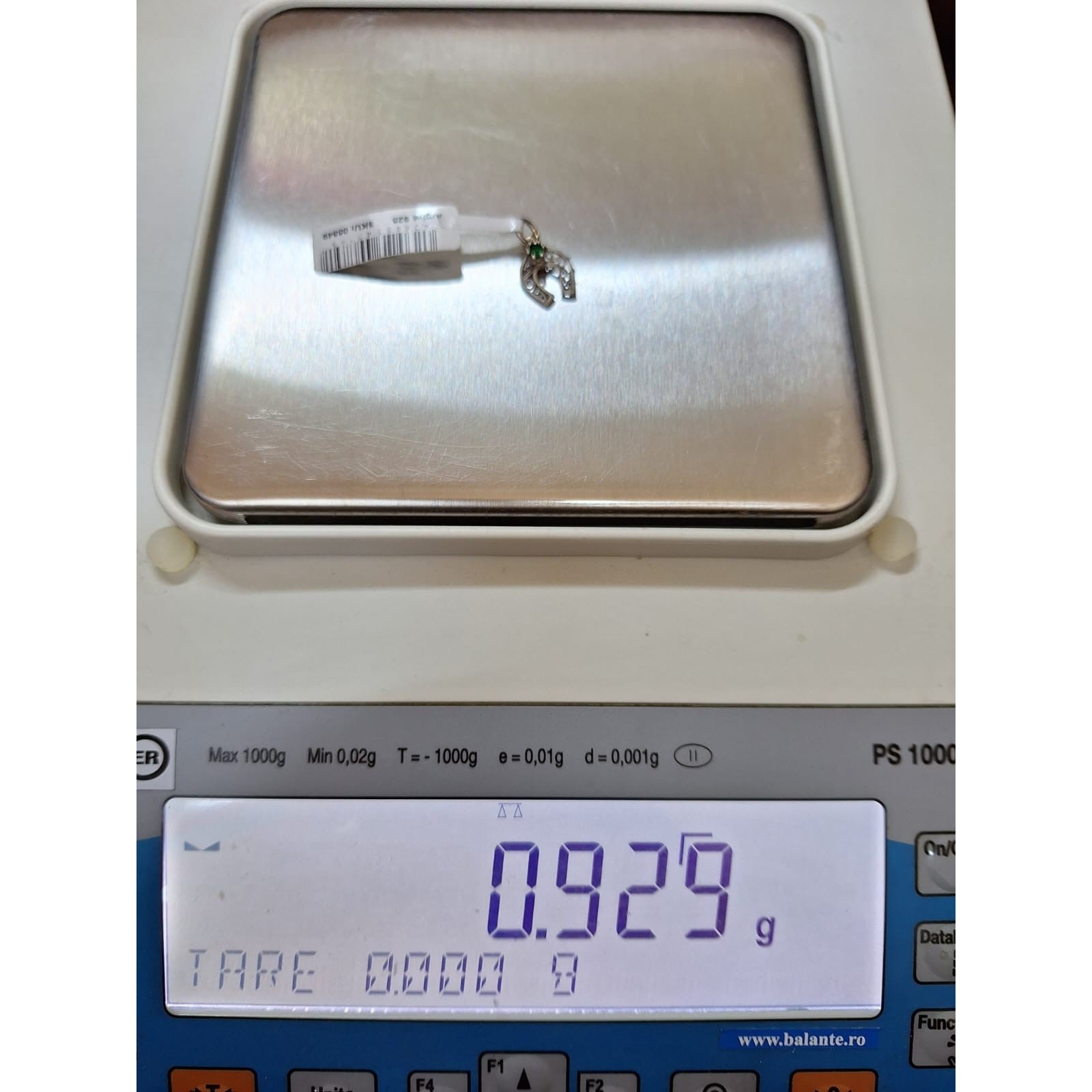 Pandantiv din Argint 925 Potcoava Filigran cu Piatra, 0.8 g