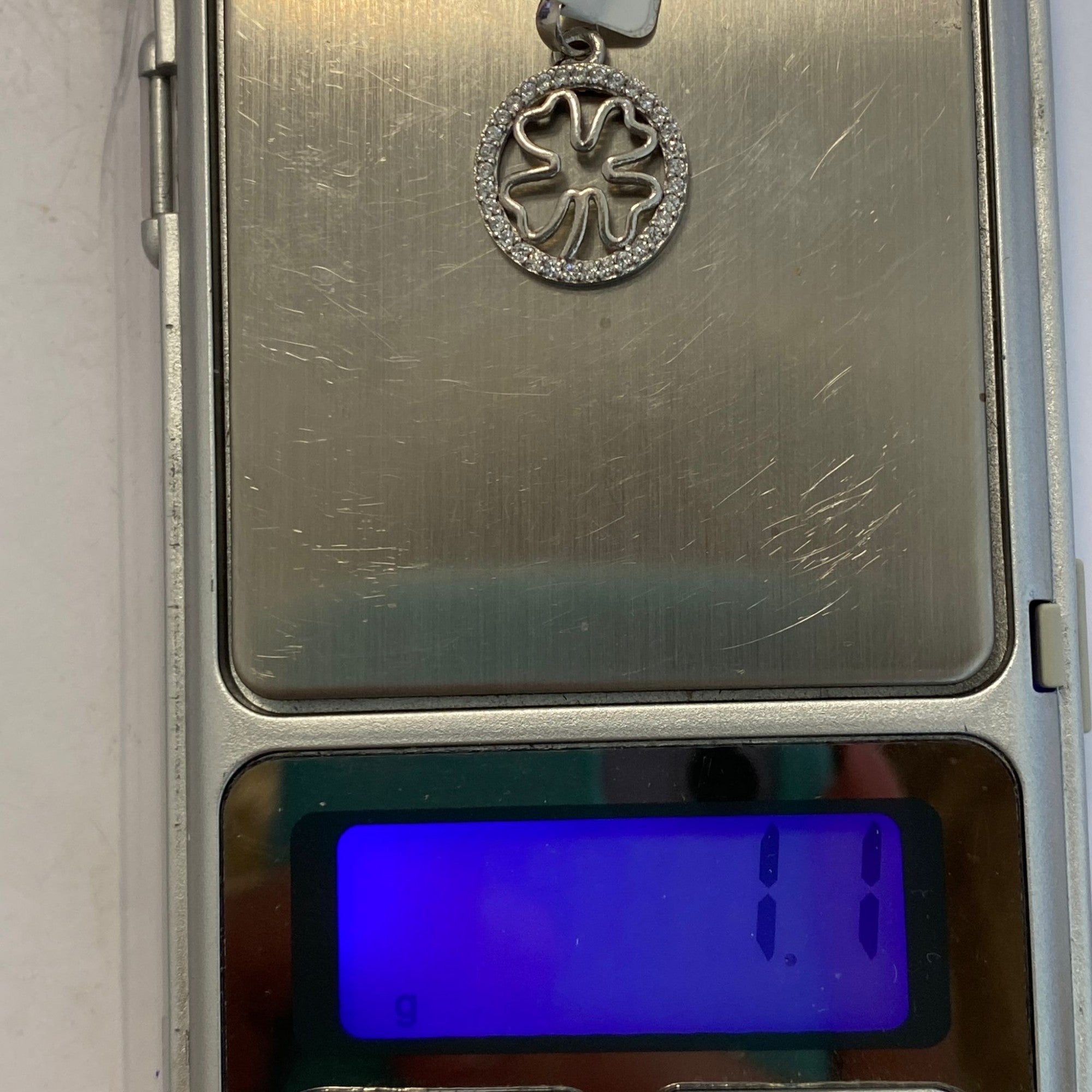 Pandantiv, Argint 925, Model Trifoi cu Pietre, 1.1 g, 15x15 mm