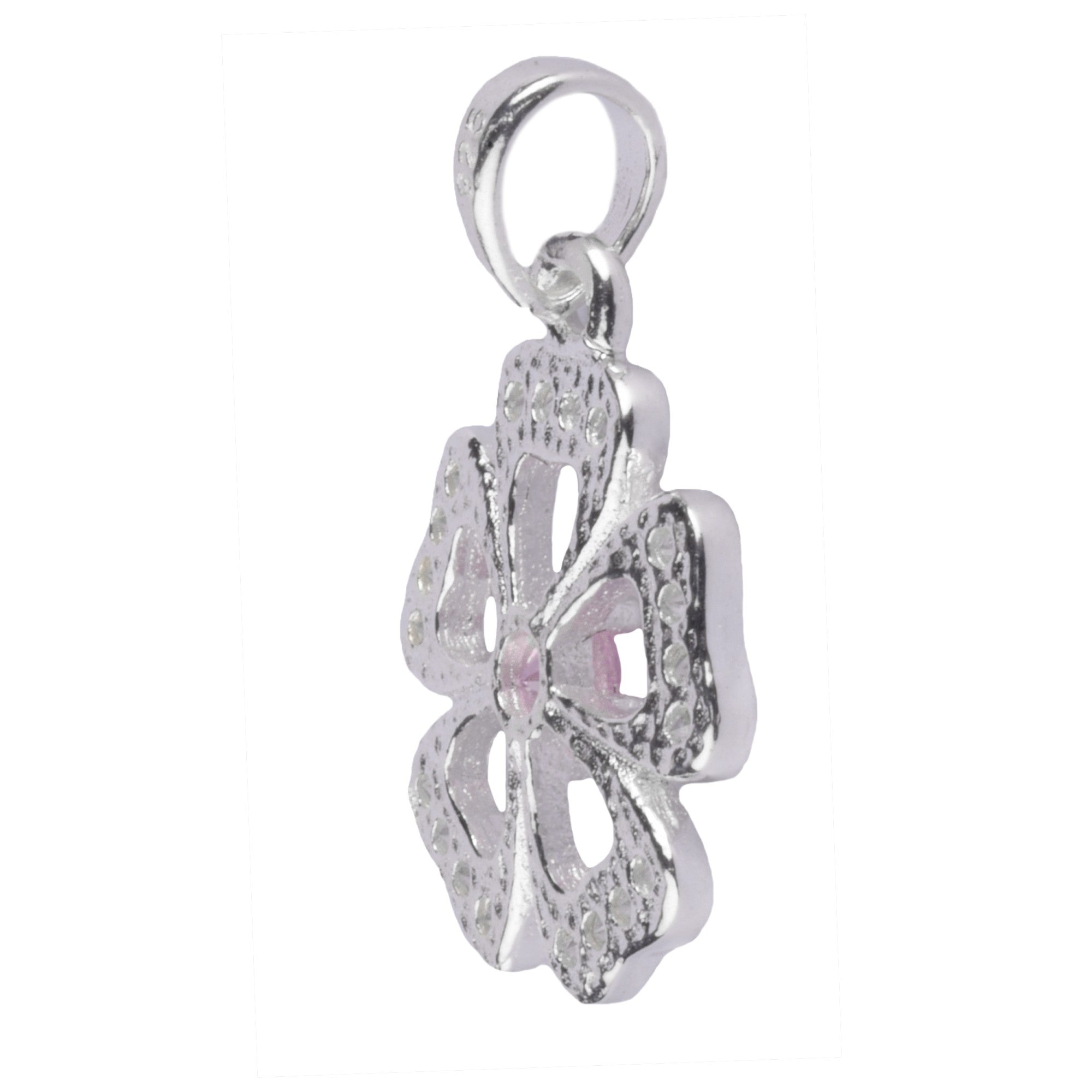 Pandantiv Floare cu Pietre, Argint 925, 0.93 g, 1.8 cm x 1.2 cm