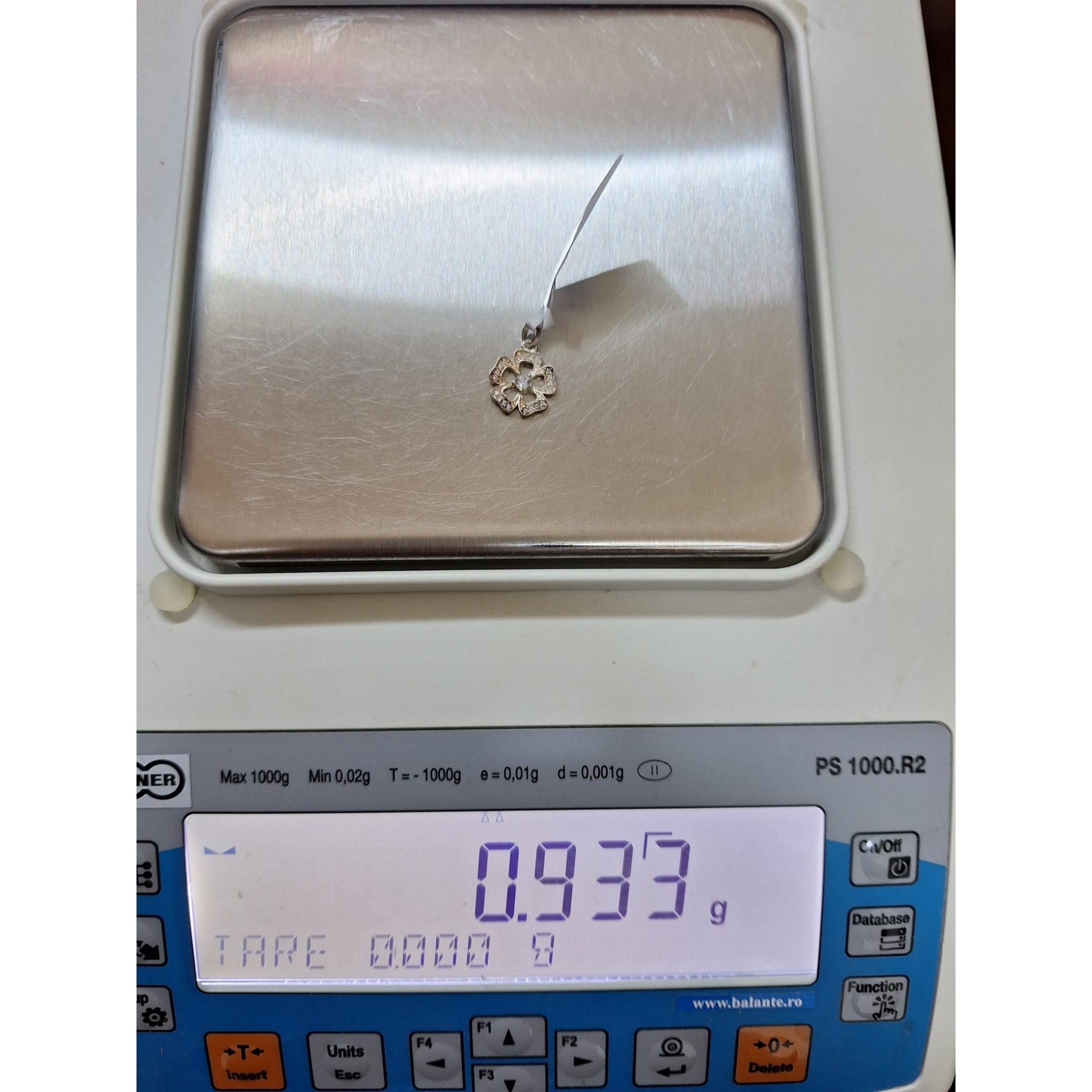 Pandantiv Floare cu Pietre, Argint 925, 0.93 g, 1.8 cm x 1.2 cm