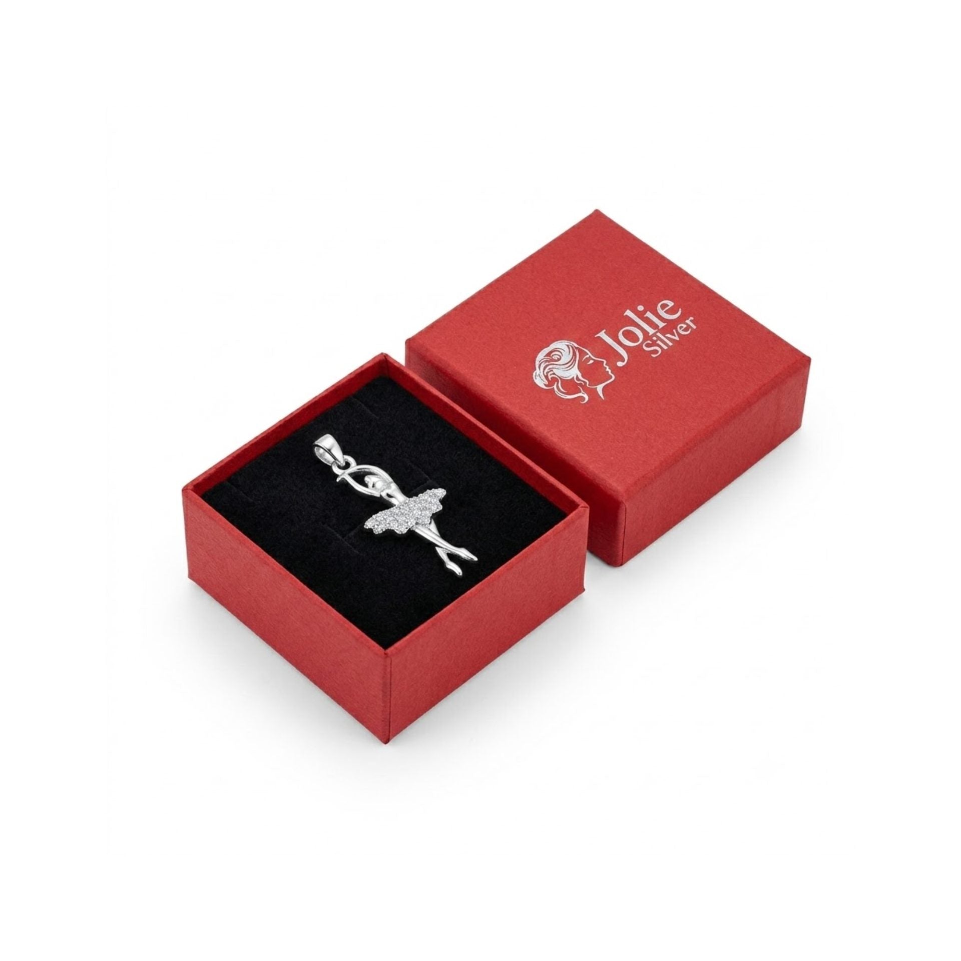 Pandantiv, Argint 925, Model Balerina cu Zirconii, 27 x 10 mm, 1.1 g