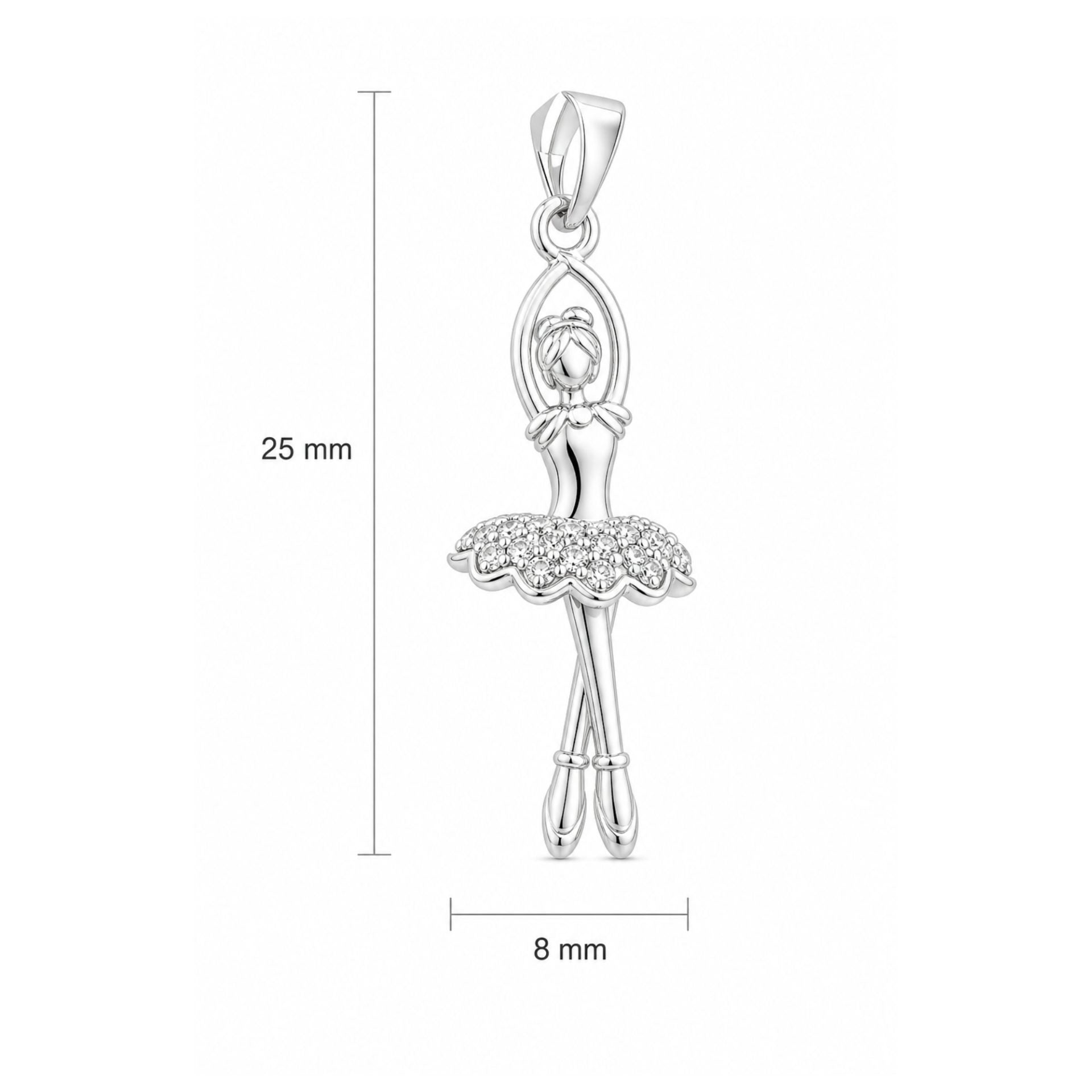 Pandantiv, Argint 925, Model Balerina Delicata, 25 x 8 mm, 1.6 g