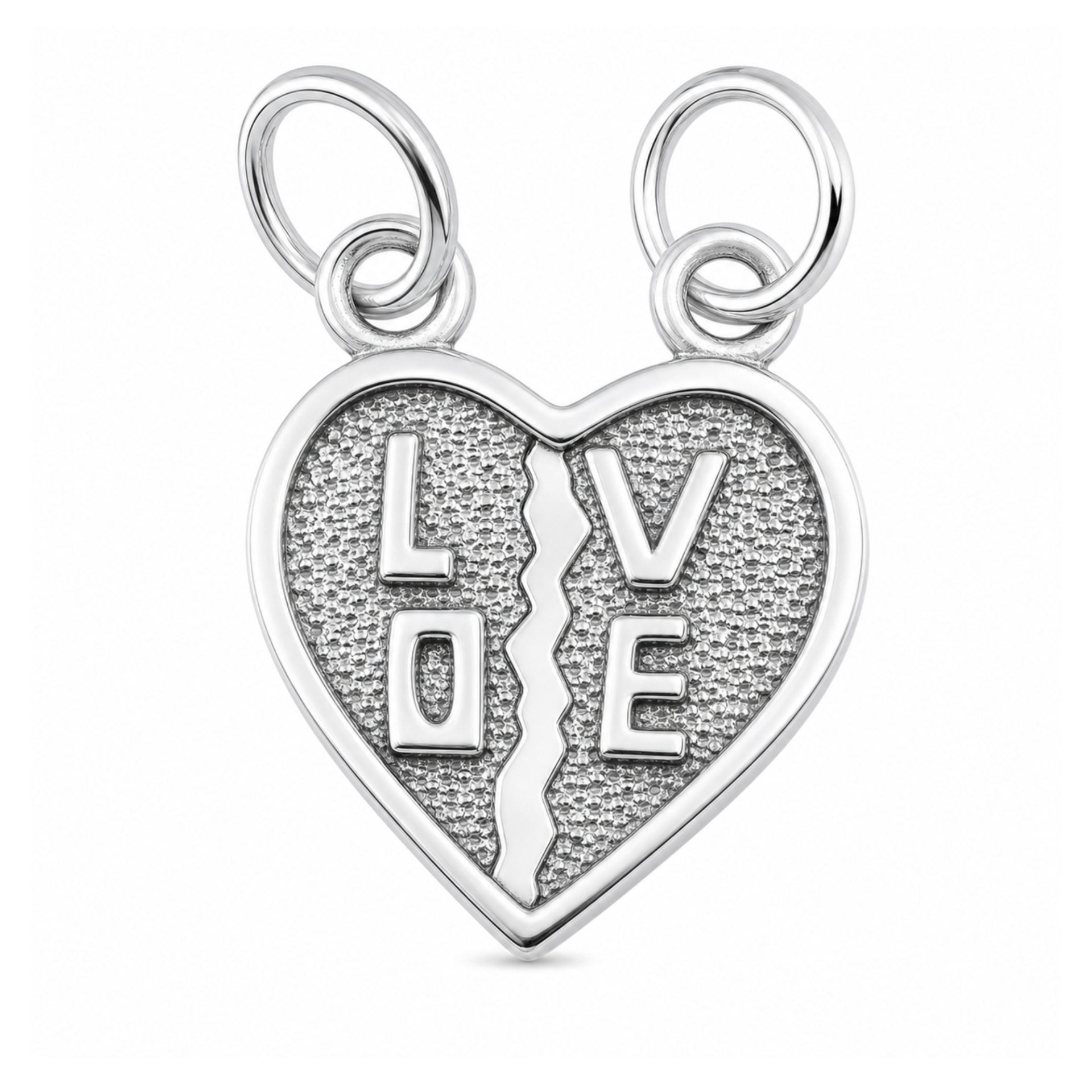Pandantiv, Argint 925, Model Doua Jumatati Love, 1.1 g, 1.5 x 1.5 cm