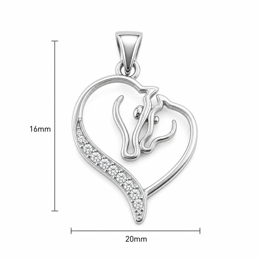 Pandantiv, Argint 925, Model Horses in Love, 16 x 20 mm, 1.5 g