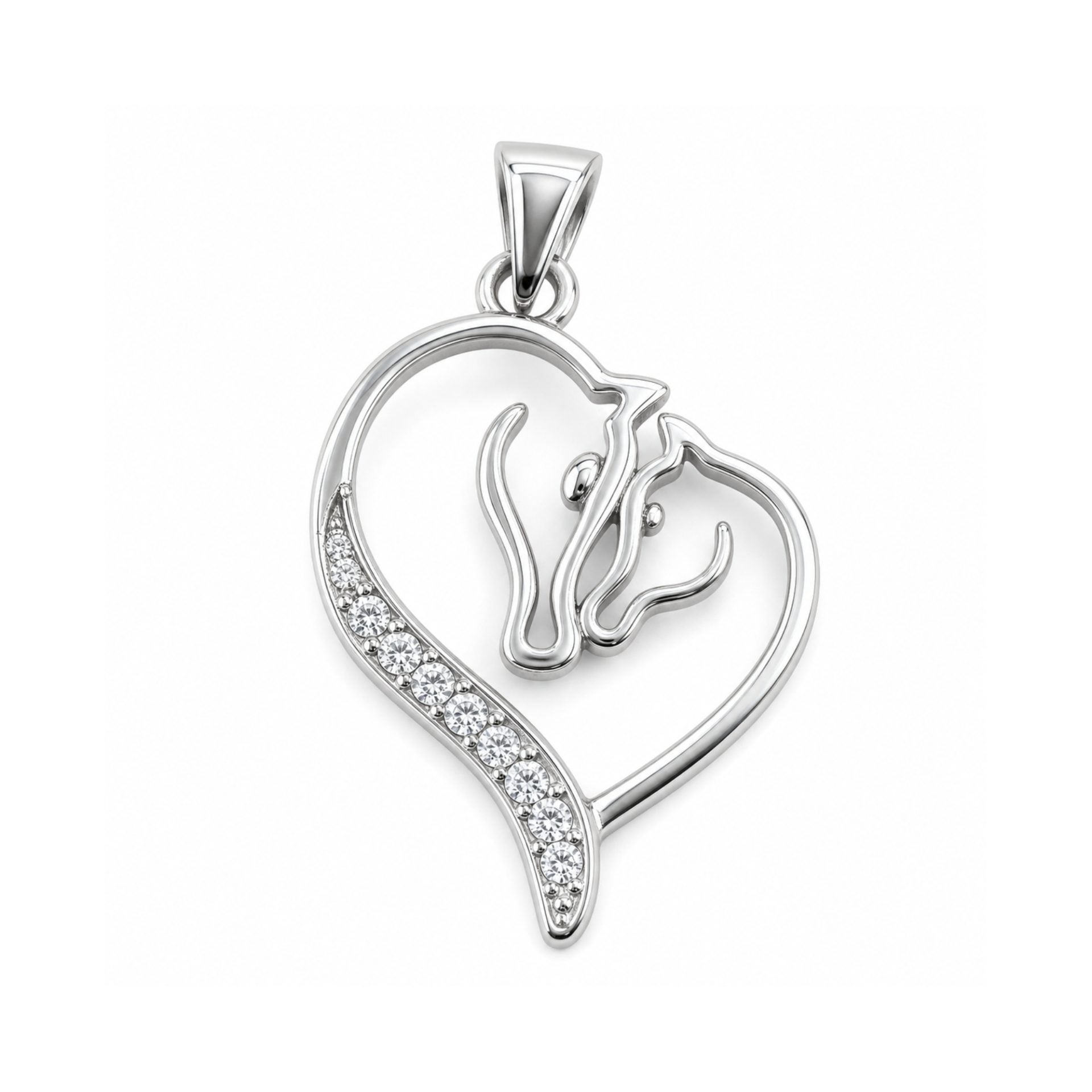 Pandantiv, Argint 925, Model Horses in Love, 16 x 20 mm, 1.5 g