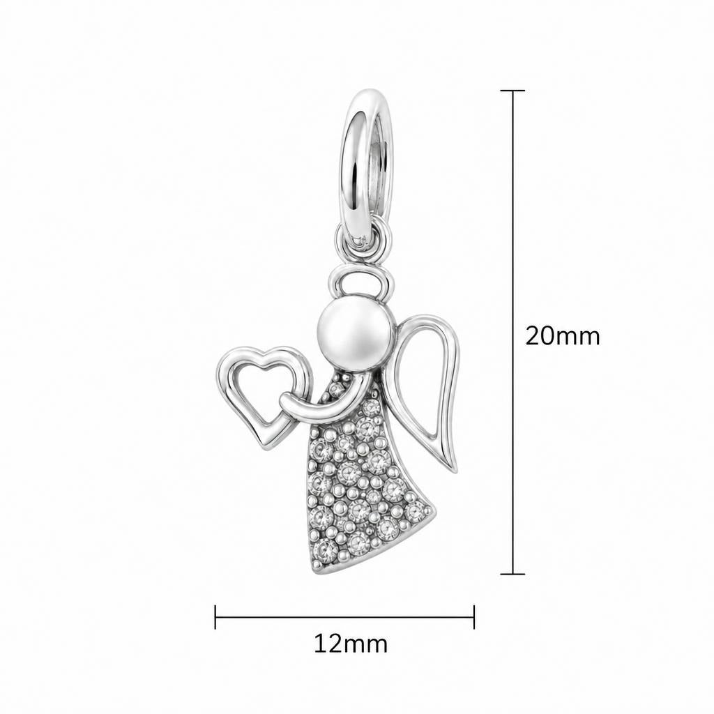 Pandantiv, Argint 925, Model Inger cu Inima, 1 g, 20x12 mm