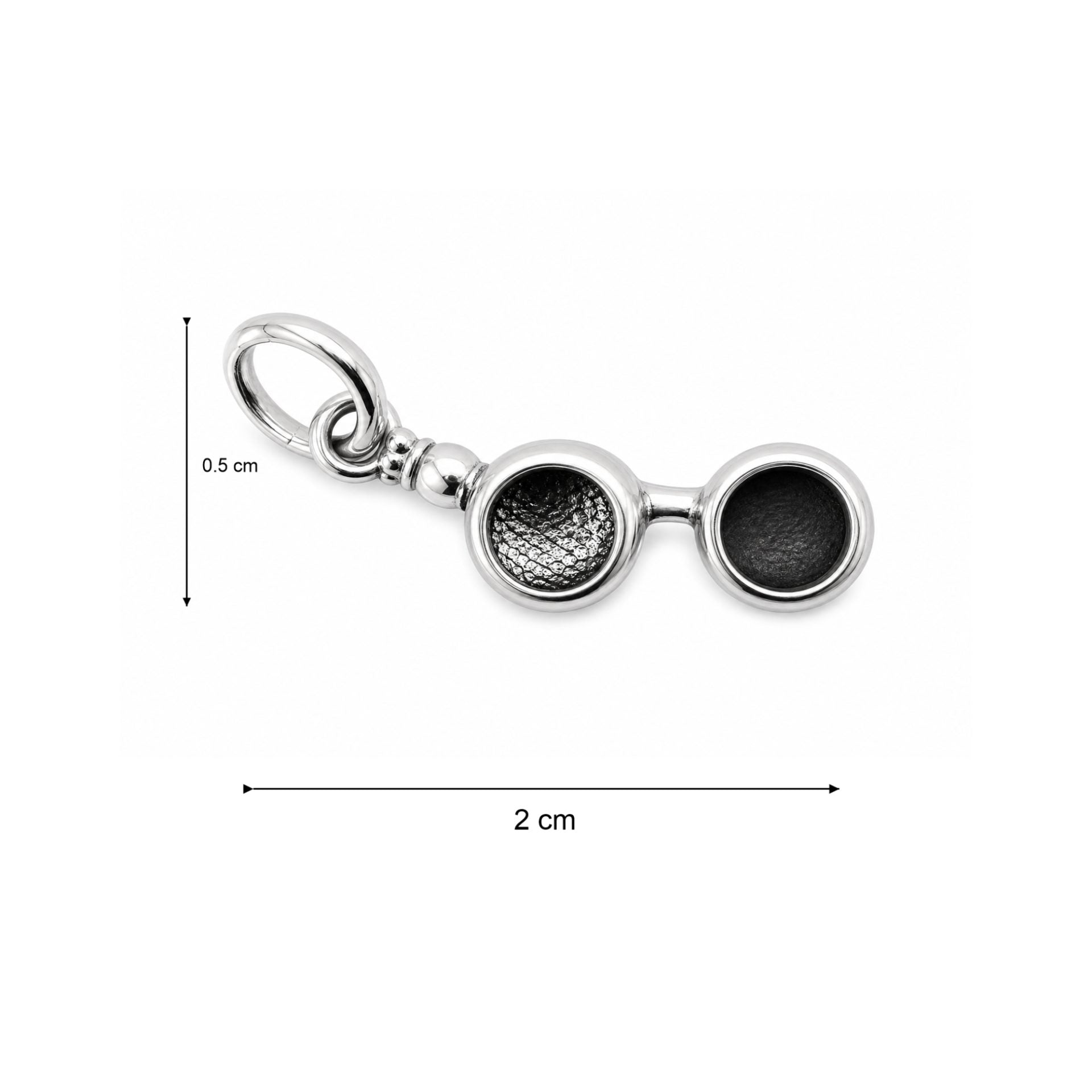 Pandantiv, Argint 925, Model Ochelari, 1.2 g, 2 x 0.5 cm