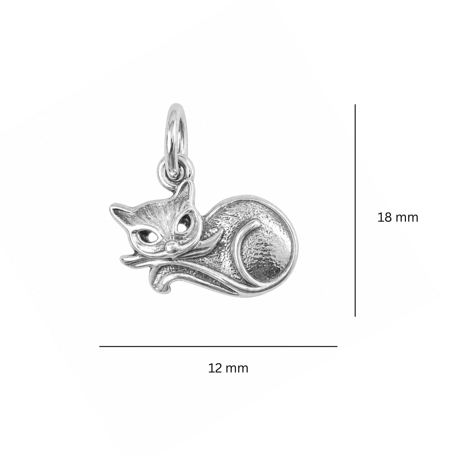 Pandantiv, Argint 925, Model Pisica, 1.3 g, 12x18 mm