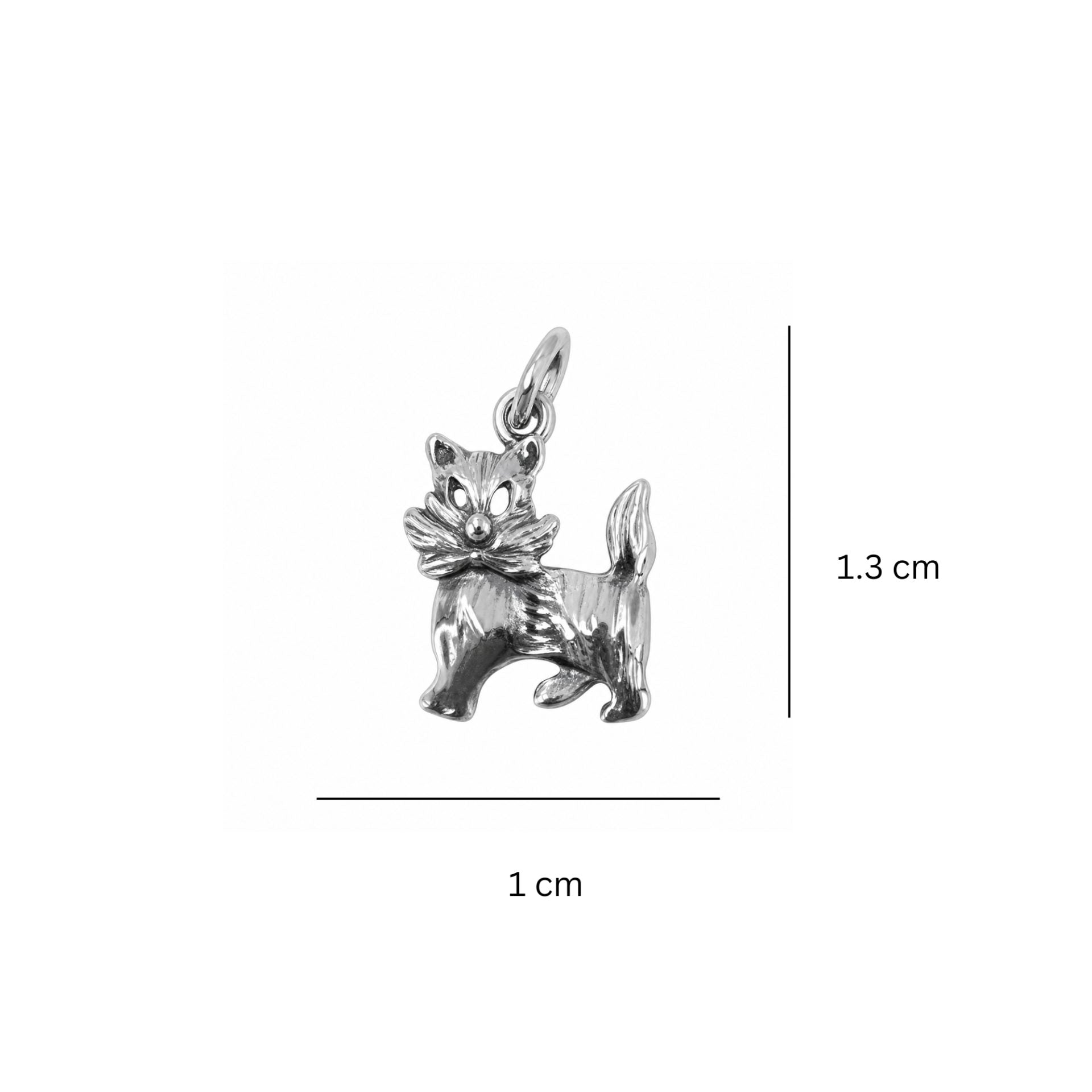 Pandantiv, Argint 925, Model Pisica Cu Fundita, 1.4 g, 1 x 1.3 cm