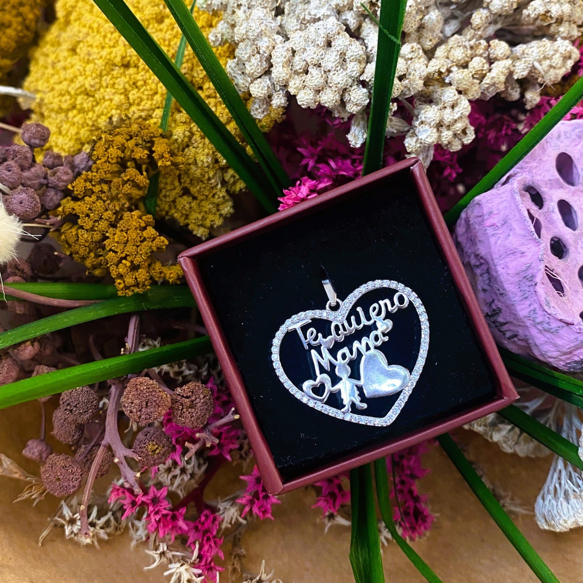Pandantiv, Argint 925, Model Te Quiero Mama, 24 x 24 mm, 1.7 g
