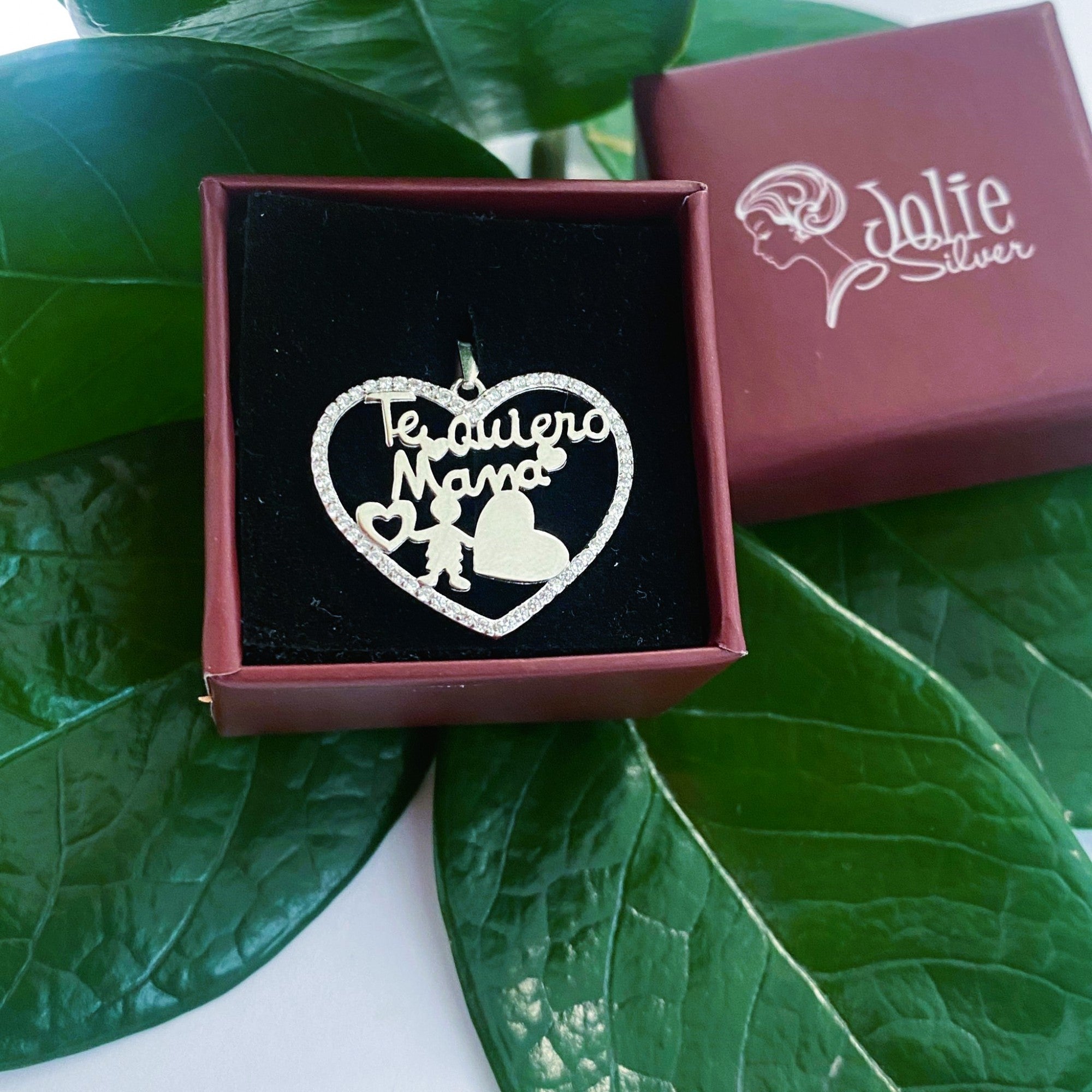 Pandantiv, Argint 925, Model Te Quiero Mama, 24 x 24 mm, 1.7 g