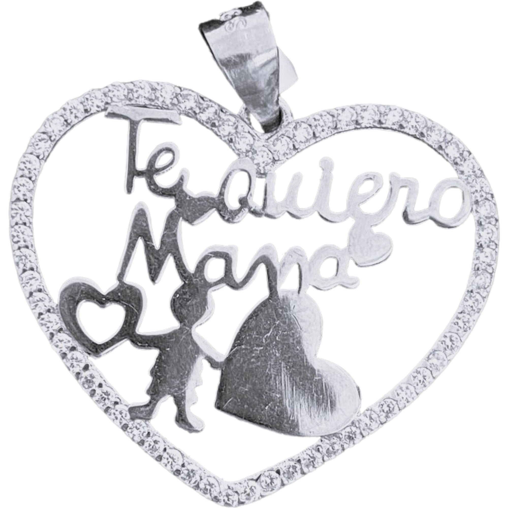 Pandantiv, Argint 925, Model Te Quiero Mama, 24 x 24 mm, 1.7 g