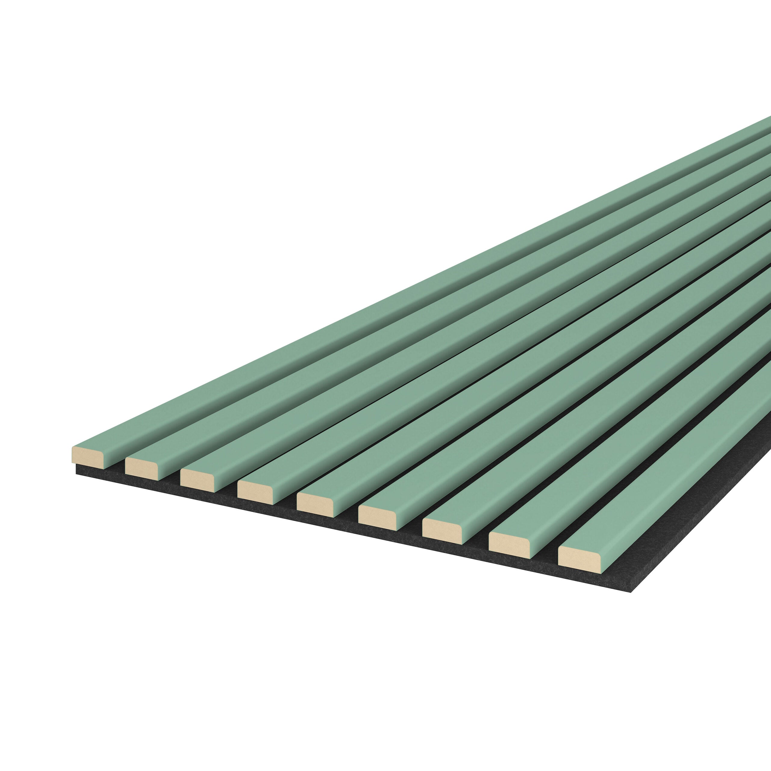 Riflaj MDF decorativ LDA PREMIUM de tip Panou Acustic, Verde Salvie, 260x40 cm