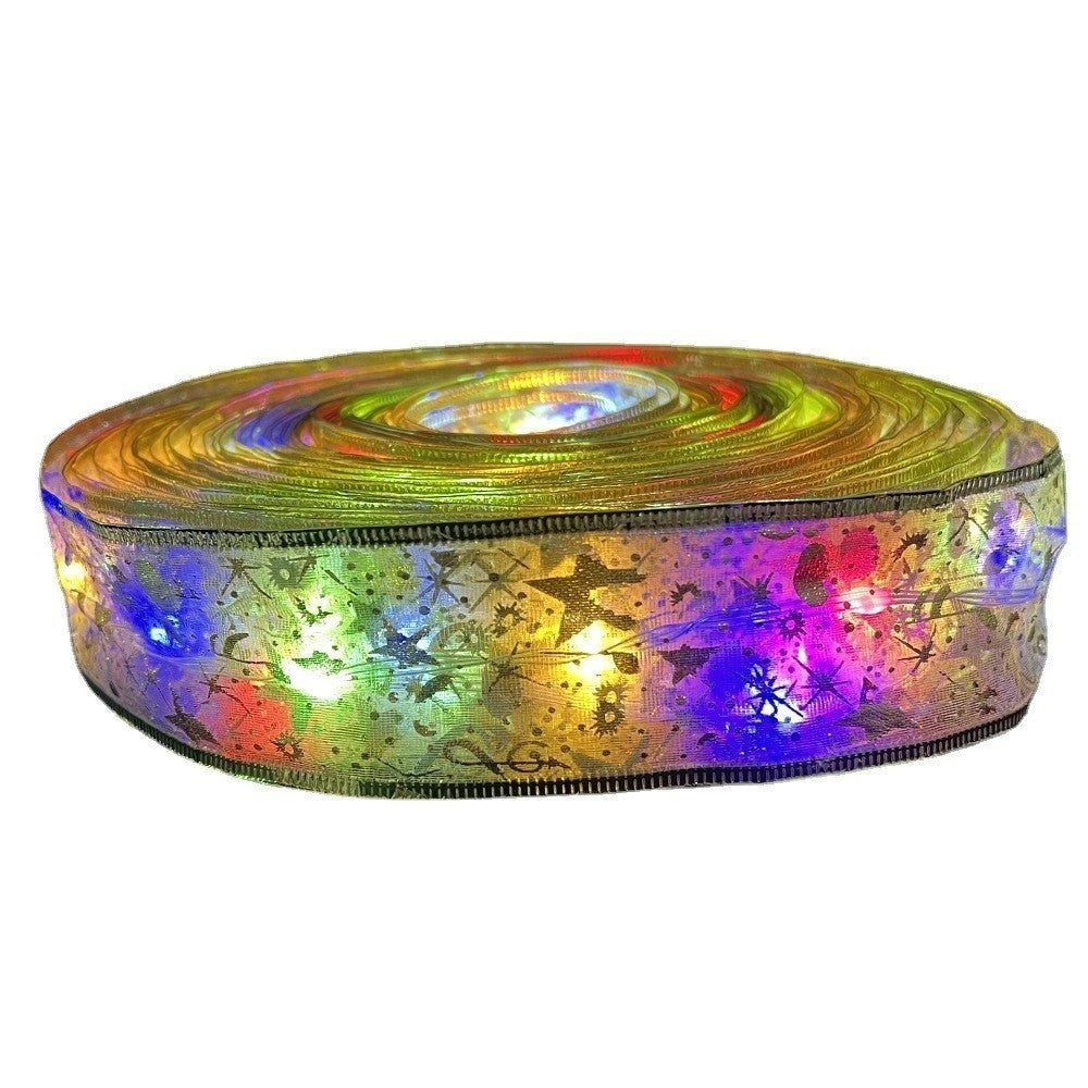 Panglică LED de Crăciun Aurie, lungime 5 m, 50 LED-uri, Multicolor
