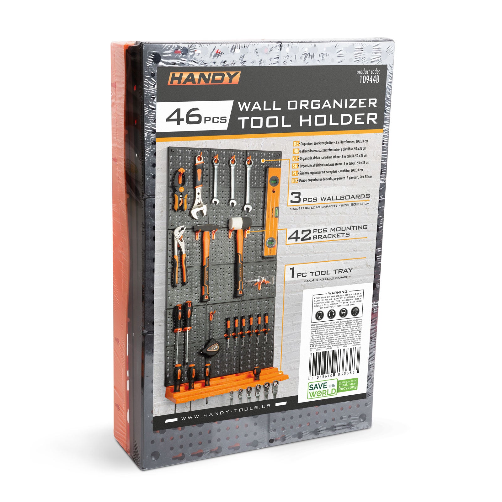 Panou organizator de scule, de perete, 50 x 33 cm