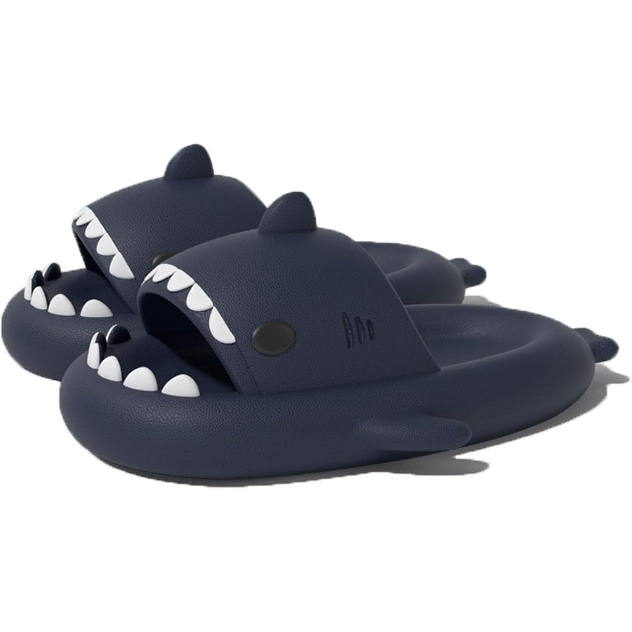Papuci Tip Rechin, Unisex, din Spuma EVA, Talpa Groasa Antiderapanta, Rezistenti la Uzura, Marime 36-37, Albastru Inchis