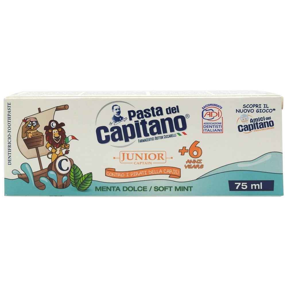 Pasta de Dinti, Pasta Del Capitano, 75 ml Junior 6, Menta