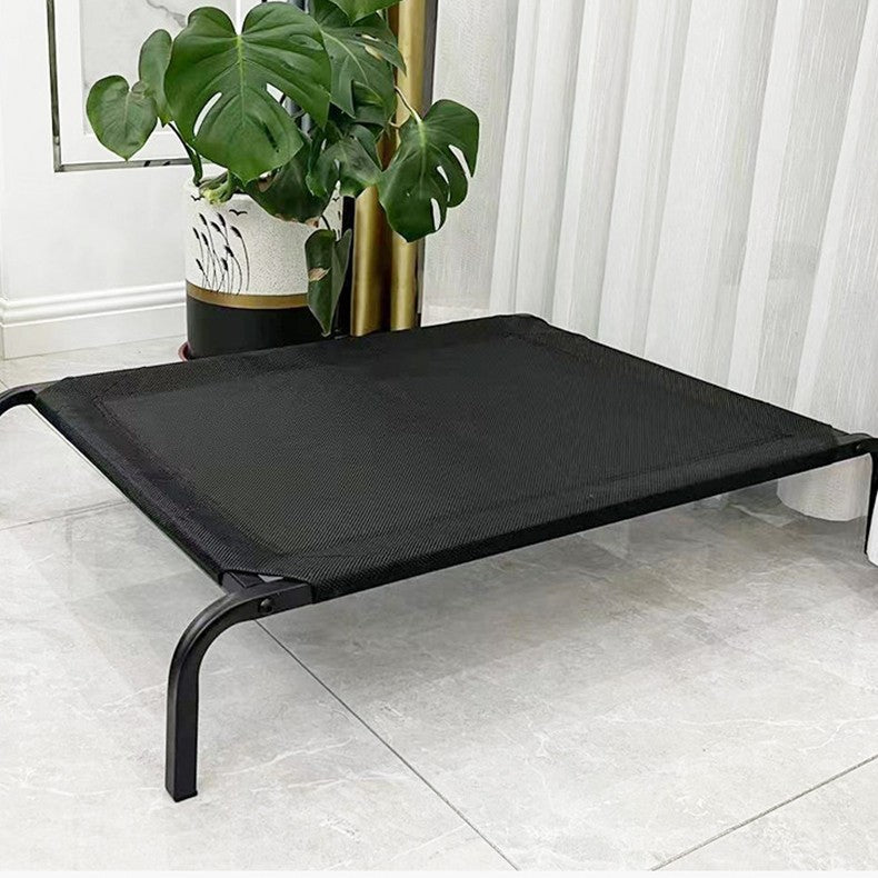 Pat pentru Animalele de Companie, din Plasa este Rezistent la Umiditate, Picioare de Otel, Respirabil, Marimea S 68 x 55 x 16 cm, Negru