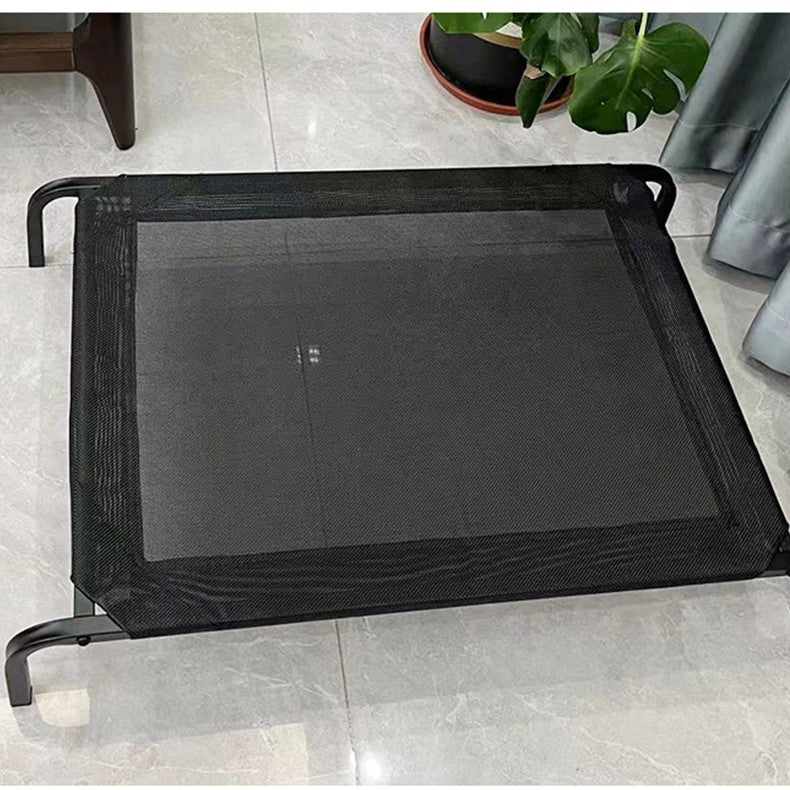 Pat pentru Animalele de Companie, din Plasa este Rezistent la Umiditate, Picioare de Otel, Respirabil, Marimea S 68 x 55 x 16 cm, Negru