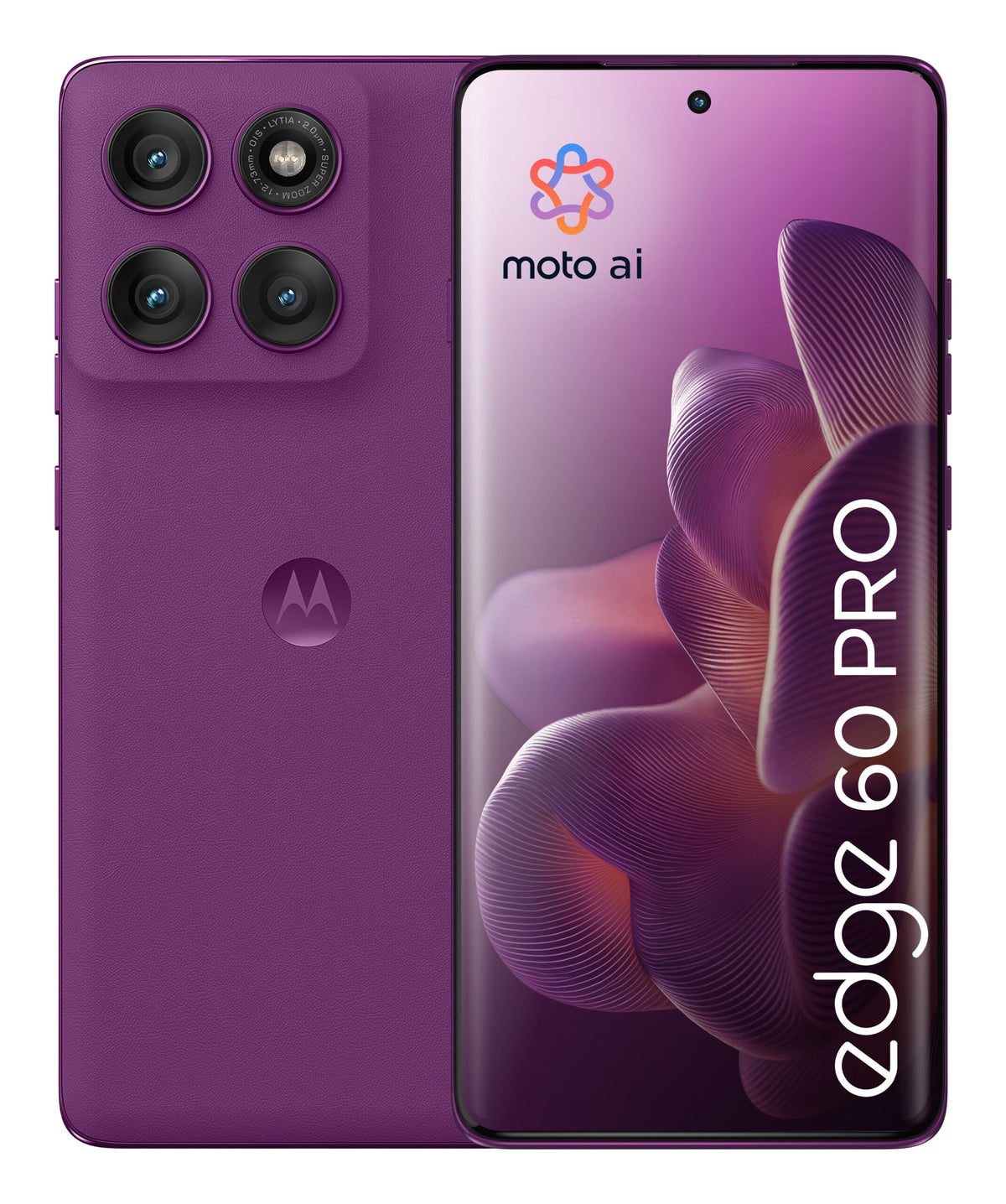 Edge 60 Pro, OLED, 512GB, 12GB RAM, Dual SIM, 5G, 3x 50MP AI Cam, Baterie 6000 mAh, incarcare TurboPower 90W, Sparkling Grape 