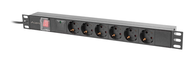 Unitate alimentare PDU 19", 6 prize ng "PDU-06F-0200-IEC-BK"
