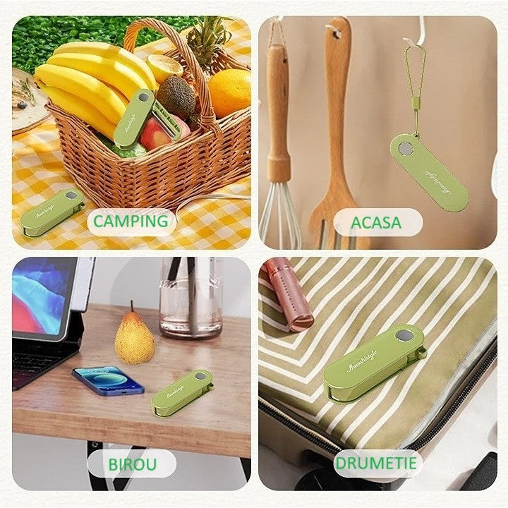 Peeler pentru Legume si Fructe, 3.6 x 9.1 cm, Multifunctional, Curatator Pliabil, din ABS si Otel Inoxidabil, Verde