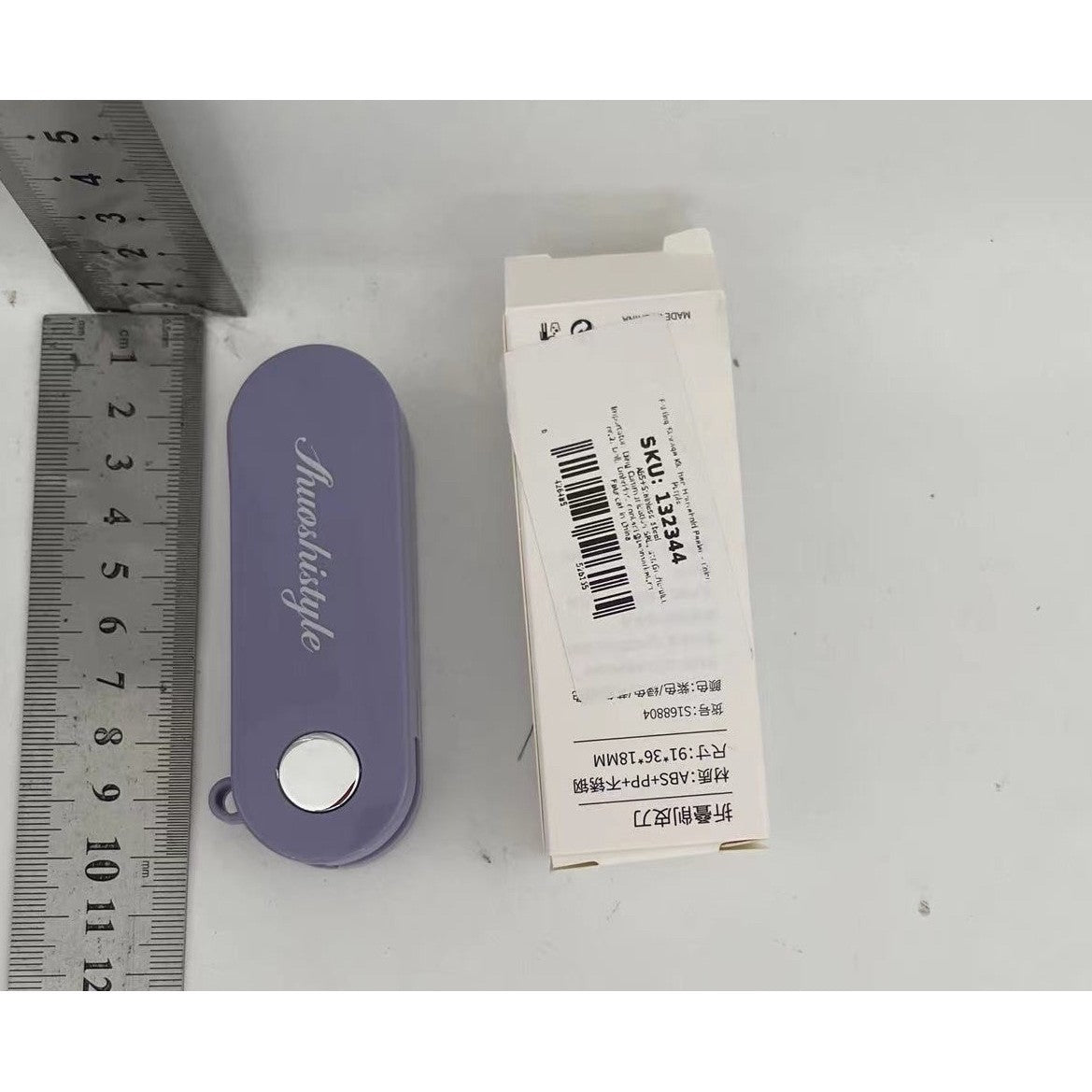 Peeler pentru Legume si Fructe, 3.6 x 9.1 cm, Multifunctional, Curatator Pliabil, din ABS si Otel Inoxidabil, Mov