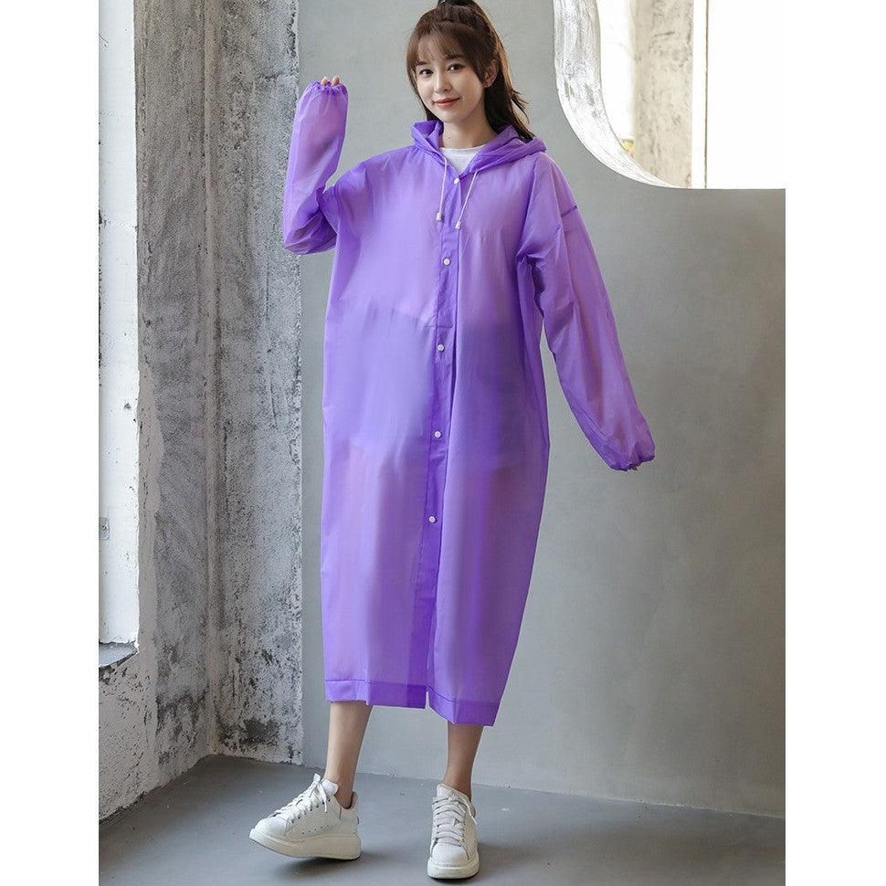 Pelerina de Ploaie, pentru Adulti 150-180 cm, din EVA, Impermeabila, Rezistenta la Vant, Inchidere cu Capse, 140 g, Mov