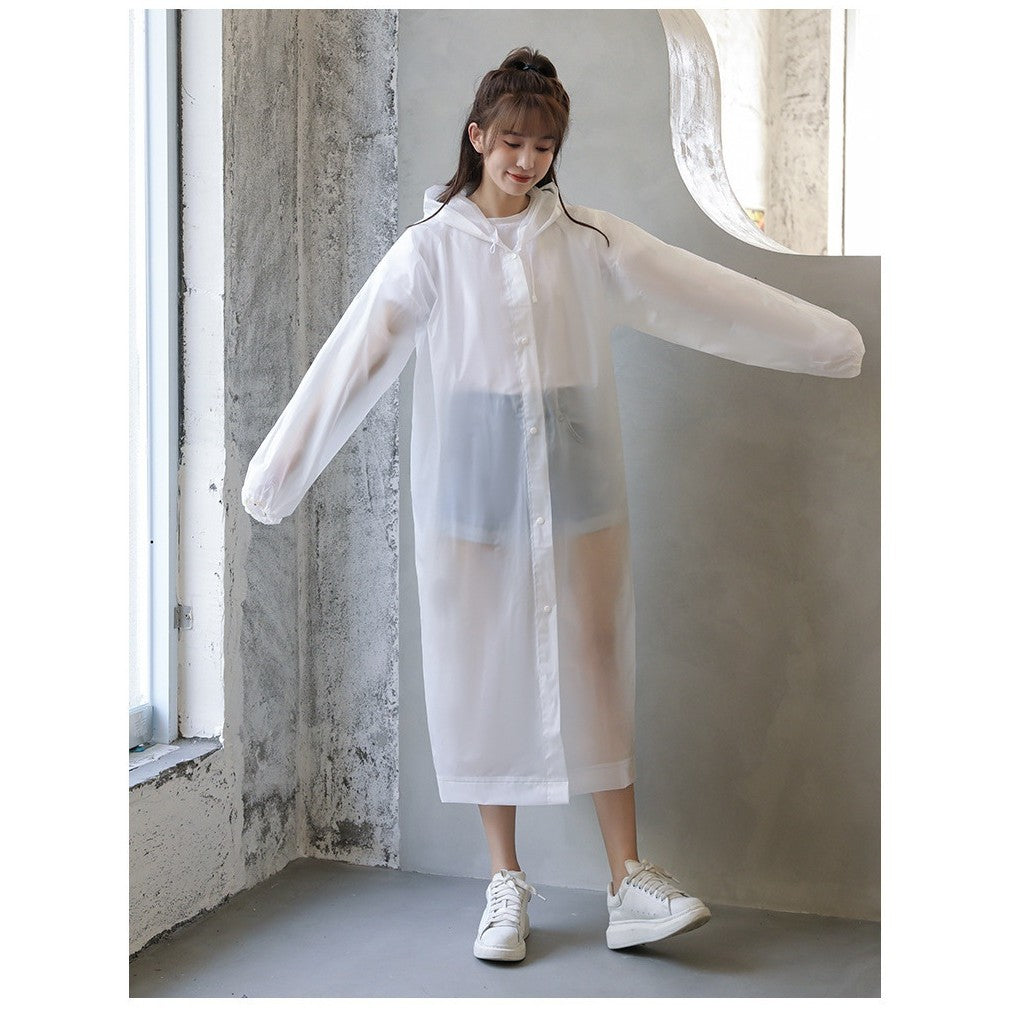Pelerina de Ploaie, pentru Adulti 150-180 cm, din EVA, Impermeabila, Rezistenta la Vant, Inchidere cu Capse, 140 g, Alb