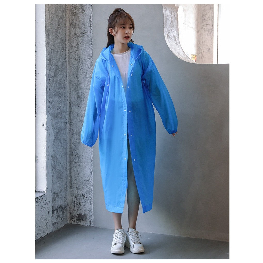 Pelerina de Ploaie, pentru Adulti 150-180 cm, din EVA, Impermeabila, Rezistenta la Vant, Inchidere cu Capse, 140 g, Albastru