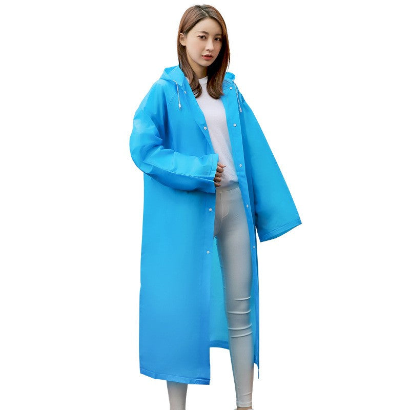 Pelerina de Ploaie, pentru Adulti 150-180 cm, din EVA, Impermeabila, Rezistenta la Vant, Inchidere cu Capse, 140 g, Albastru