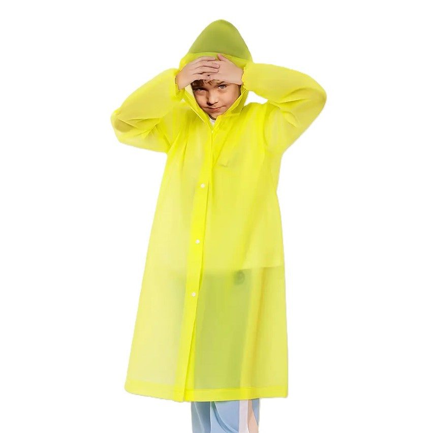 Pelerina de Ploaie, pentru Copii 100-145 cm, din EVA, Impermeabila, Inchidere cu Capse, Galben