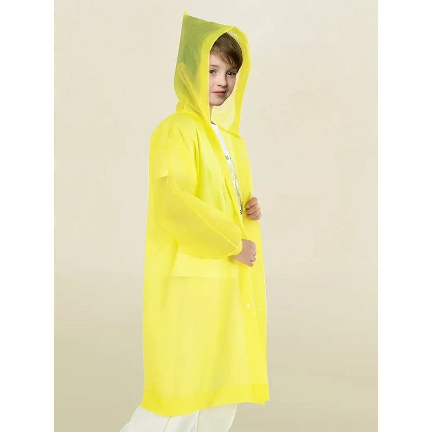 Pelerina de Ploaie, pentru Copii 100-145 cm, din EVA, Impermeabila, Inchidere cu Capse, Galben