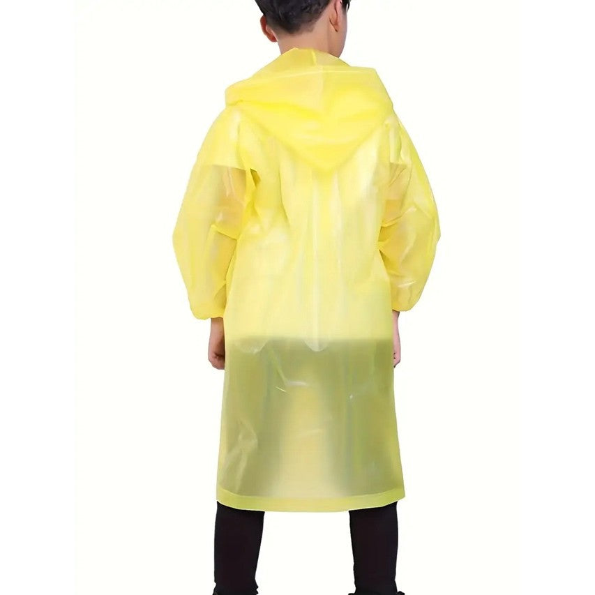 Pelerina de Ploaie, pentru Copii 100-145 cm, din EVA, Impermeabila, Inchidere cu Capse, Galben