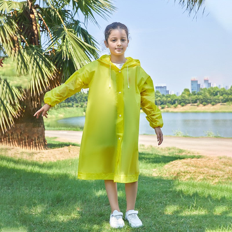 Pelerina de Ploaie, pentru Copii 100-145 cm, din EVA, Impermeabila, Inchidere cu Capse, Galben