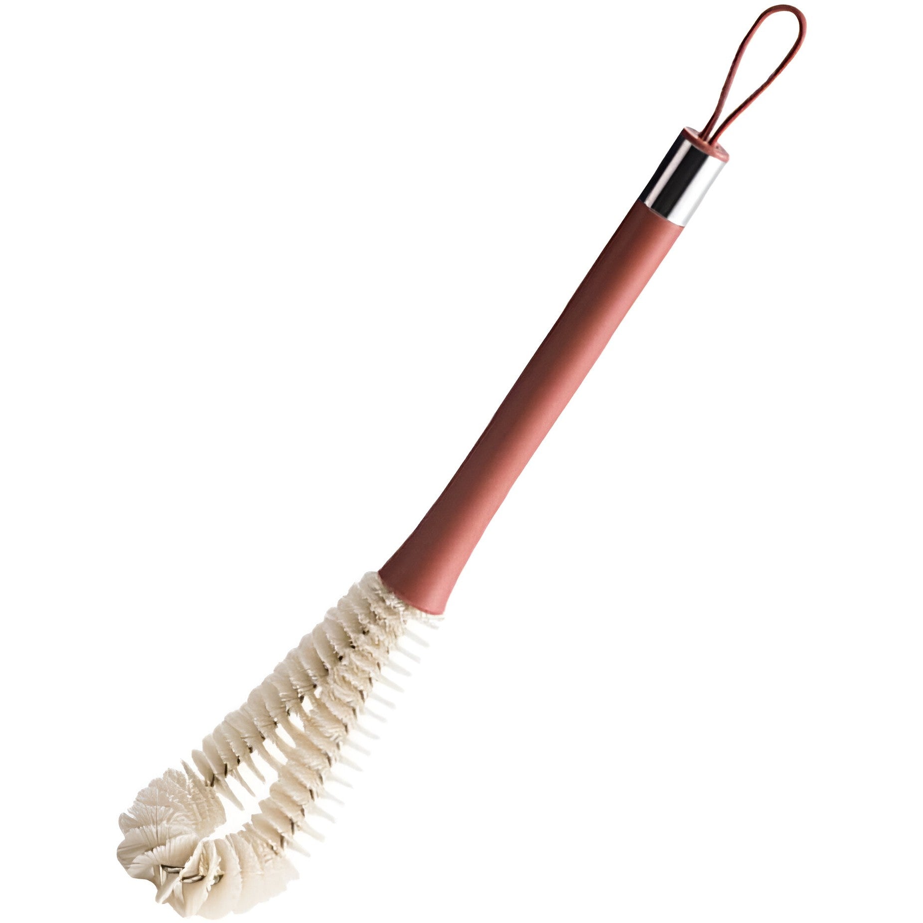 Perie de Curatat Pahare, Sticle, Biberoane, cu Maner Lung, Uz Casnic, Silicon, Ergonomic, 3.9x5.4x38.5cm, Rosu