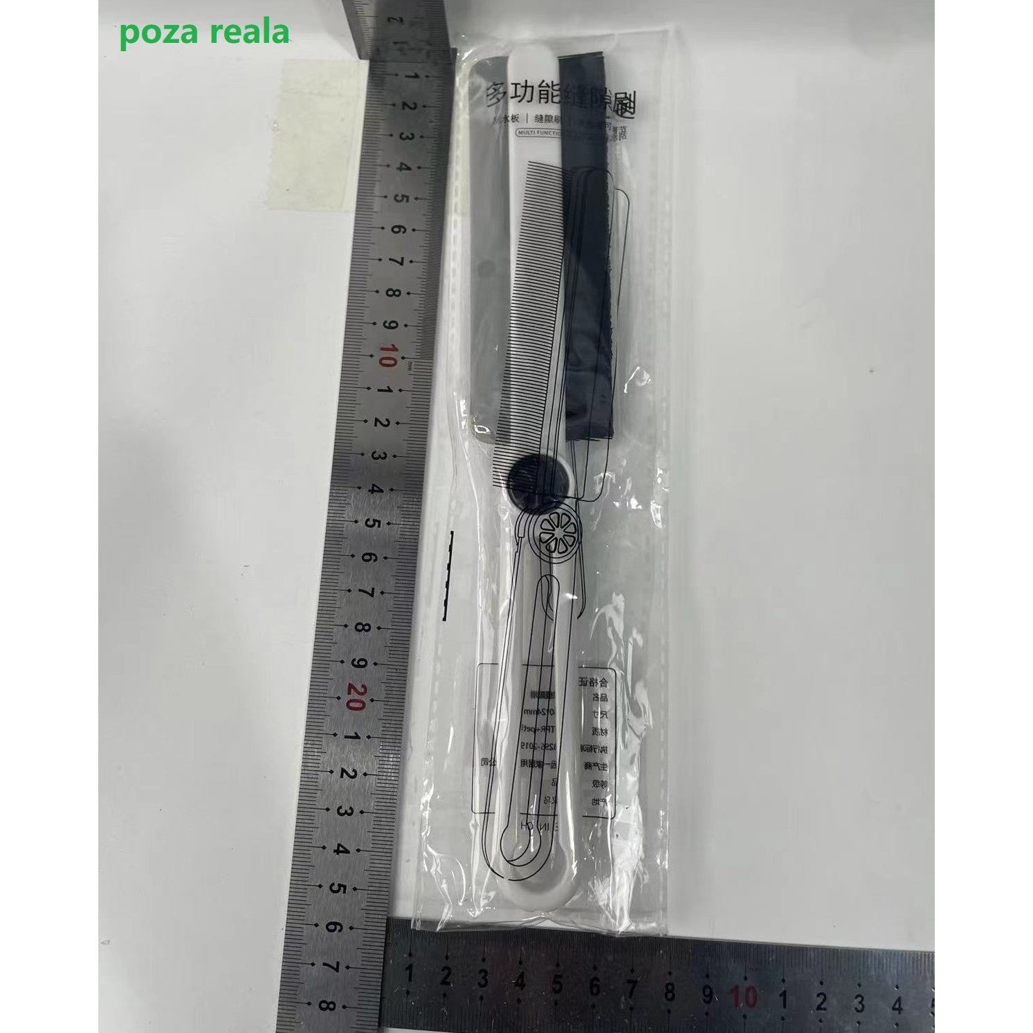 Perie Multifunctionala si Stergator, Pentru Spatii Greu Accesibile, 24.7 x 4.5 cm, Alb