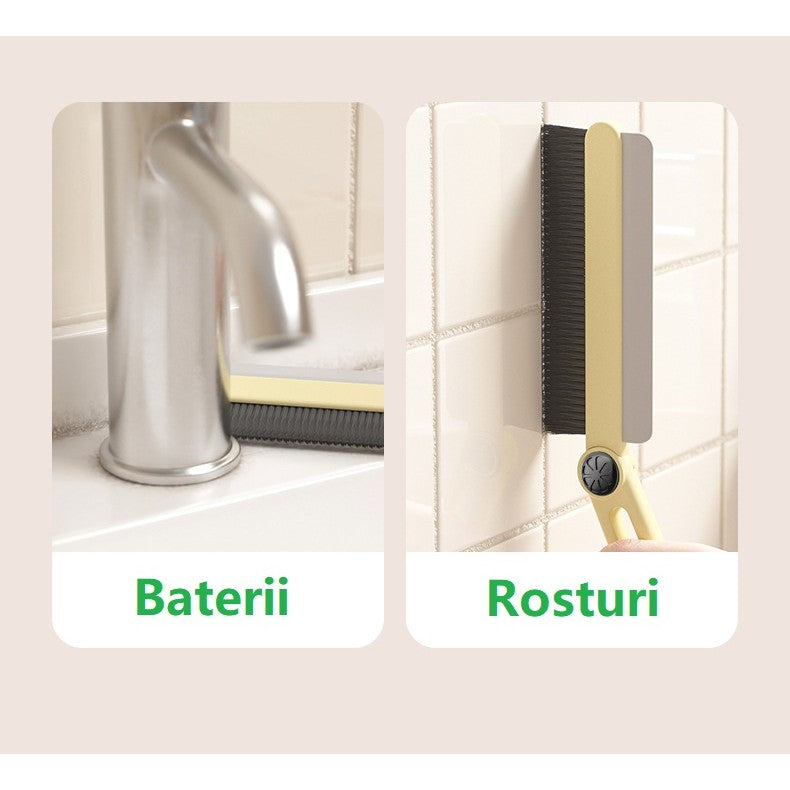 Perie Multifunctionala si Stergator, Pentru Spatii Greu Accesibile, 24.7 x 4.5 cm, Alb Laptos