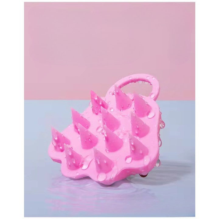 Perie pentru Masajul Scalpului, Perie pentru Sampon, Labuță de Pisică, Dimensiune 7x8 cm, Curatarea si Mentinerea Curata a Parului, Roz