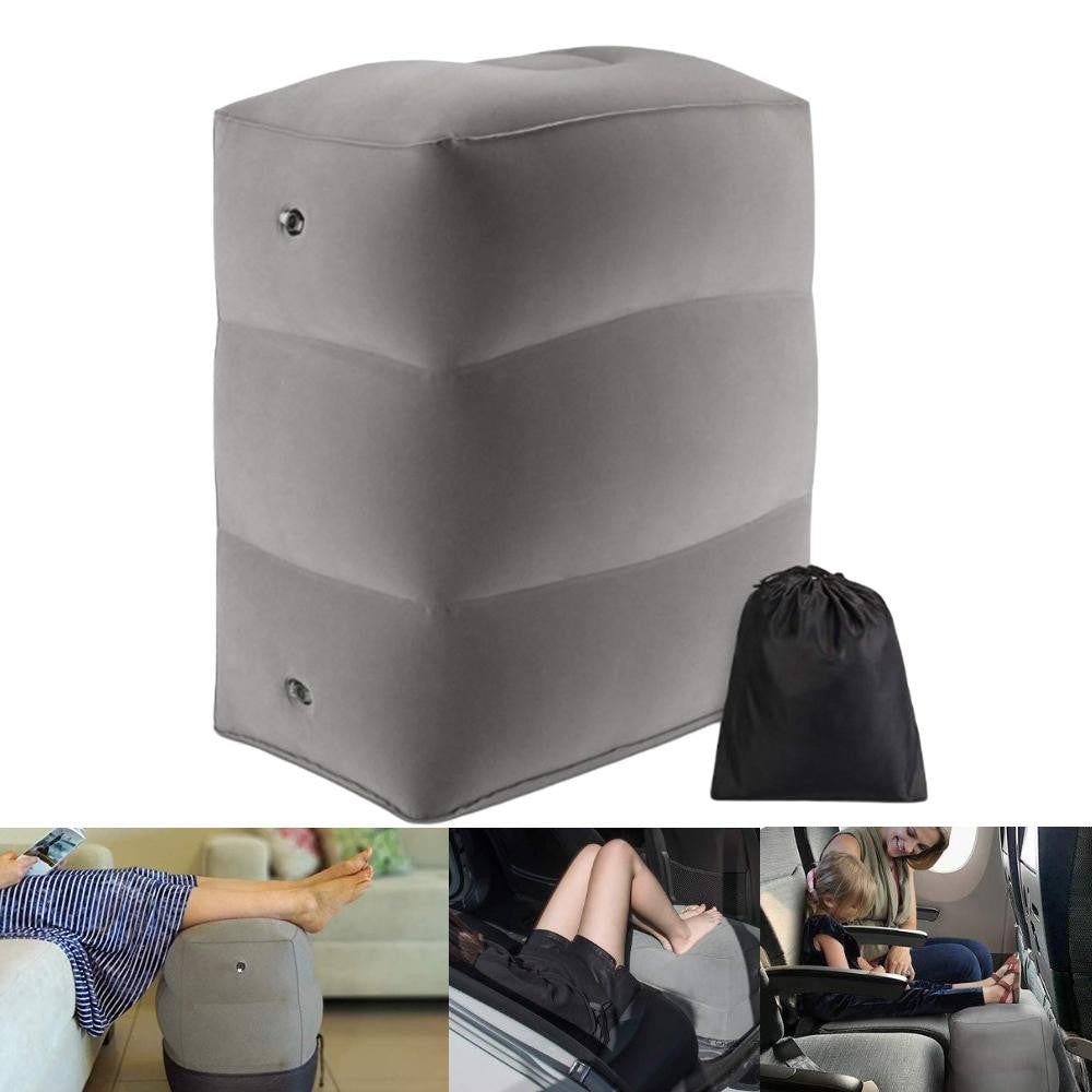 Perna Gonflabila Multifunctionala, pentru Picioare, Cap, 3 Straturi, Inaltime Reglabila, 17.8 x 25.4 x 42.9 cm, Gri Inchis