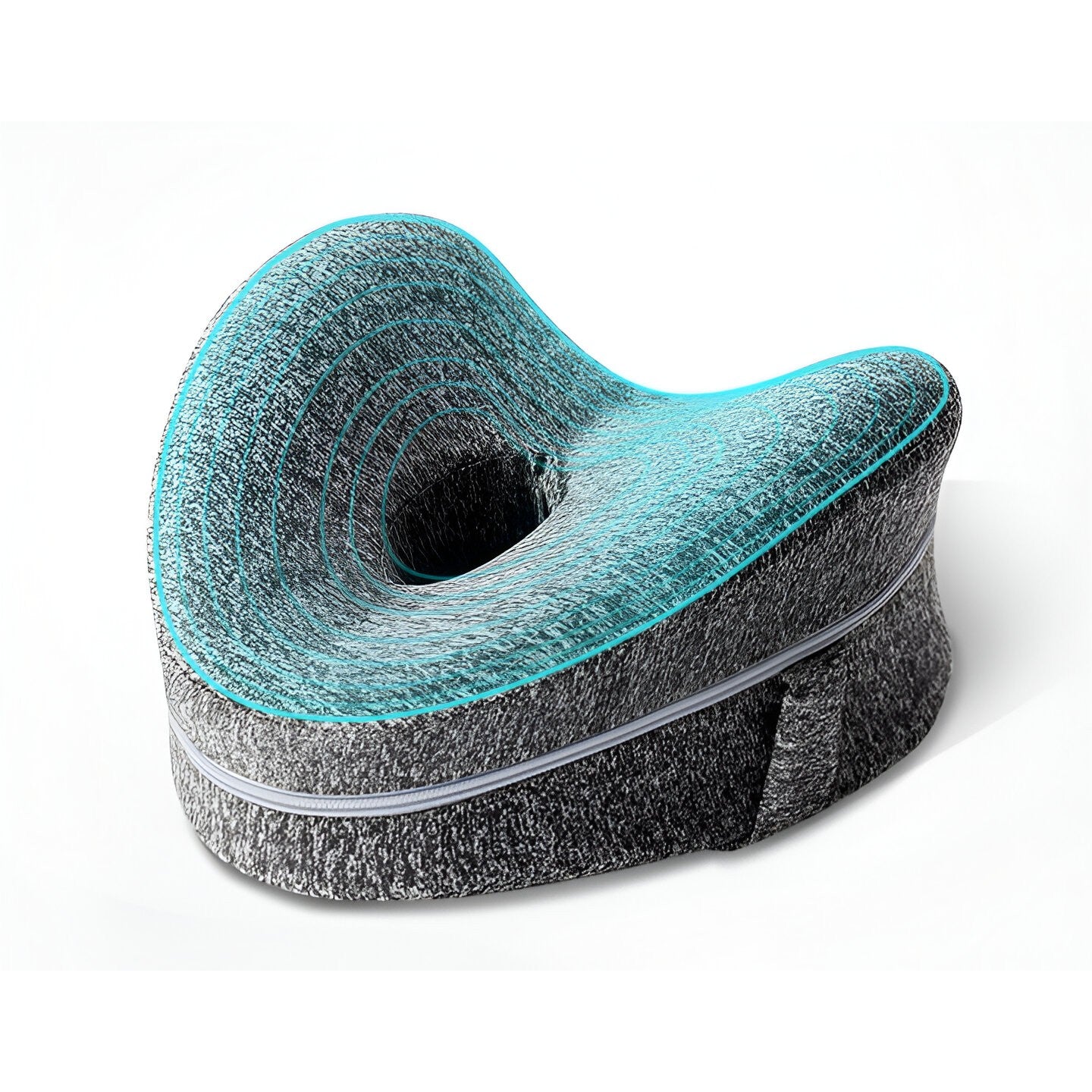 Perna Ortopedica pentru Picioare, Multifunctionala, Confortabilă, in Forma de Inima, Spuma cu Memorie, Curea Anti-cadere, 25x23x13 cm, Gri