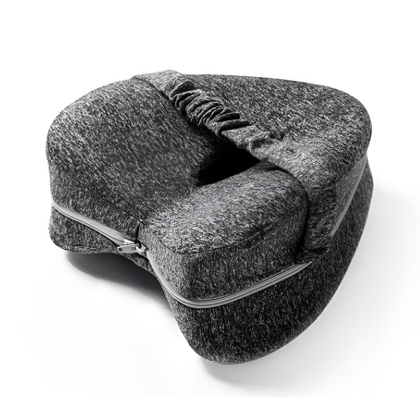 Perna Ortopedica pentru Picioare, Multifunctionala, Confortabilă, in Forma de Inima, Spuma cu Memorie, Curea Anti-cadere, 25x23x13 cm, Gri
